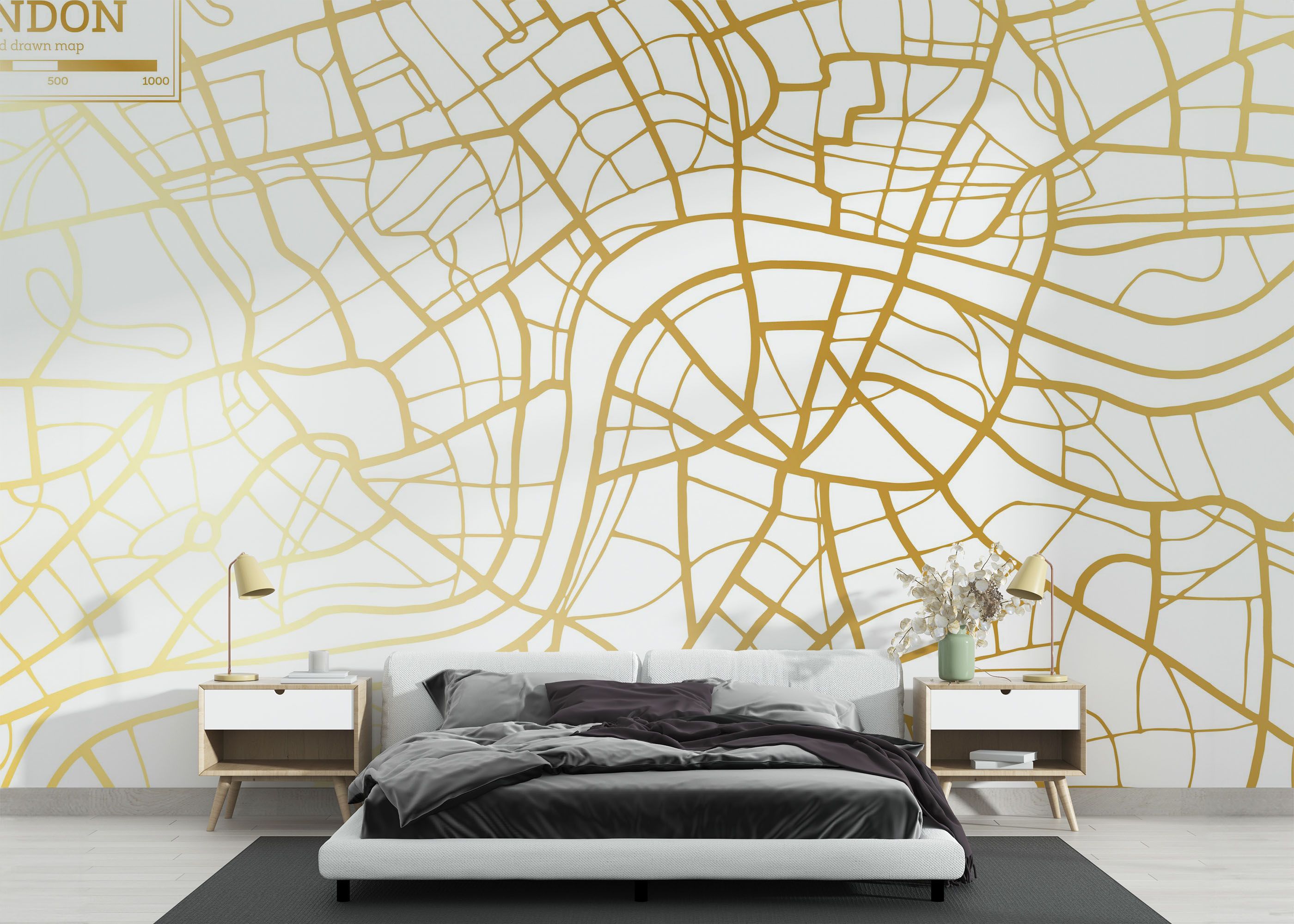 Gold London Map mockup 3
