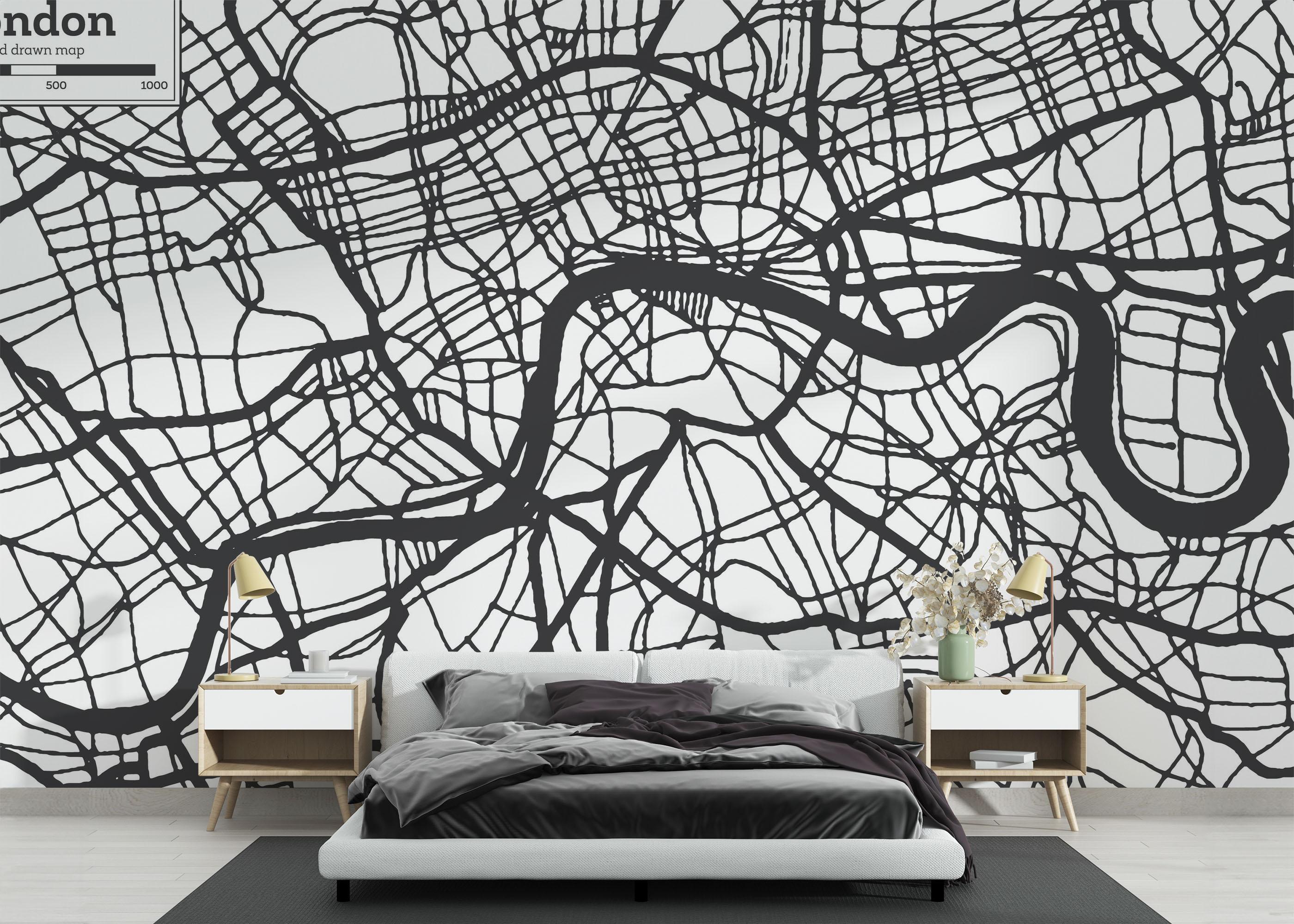 Fototapet Grey Map London mockup 3
