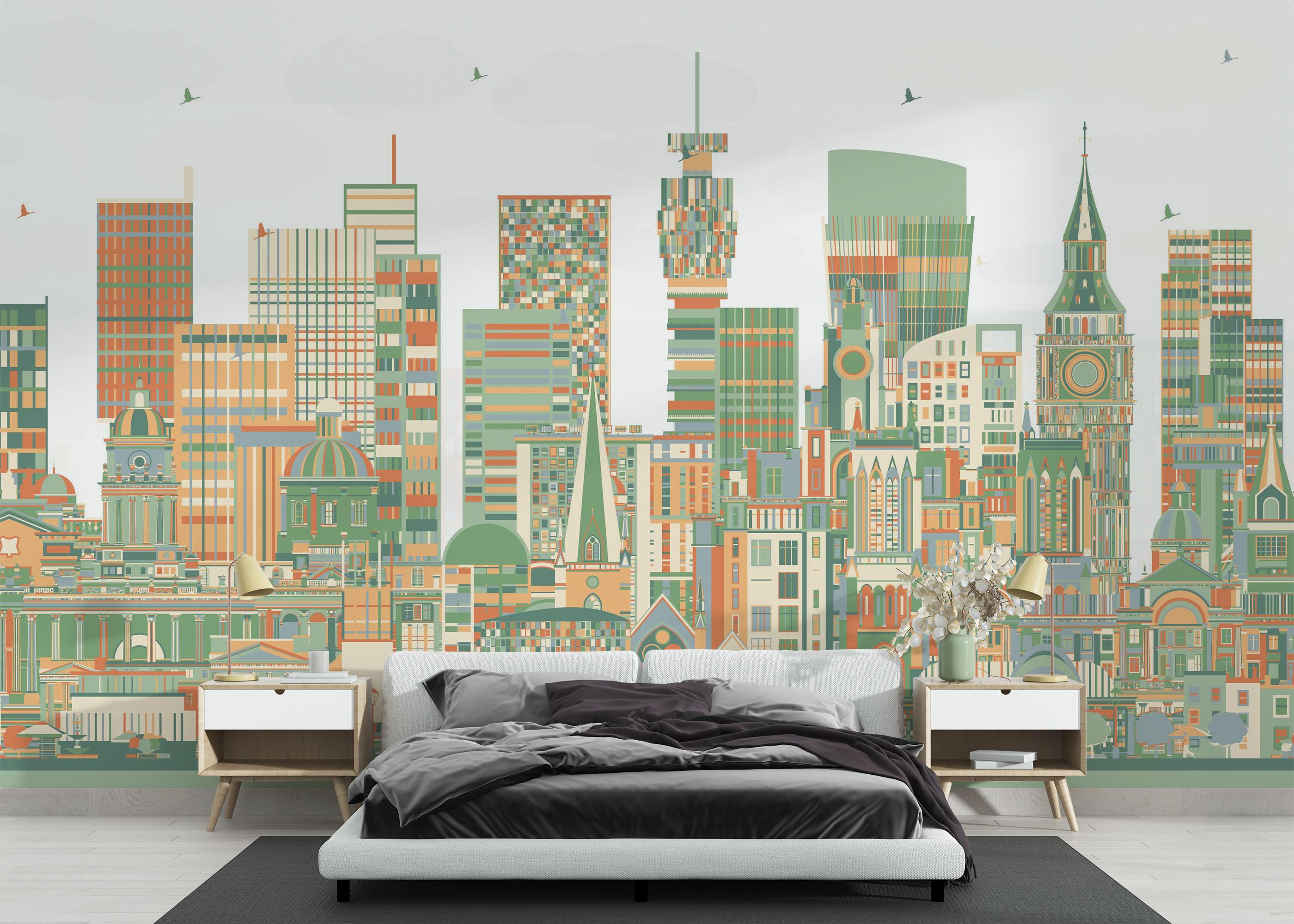 Fototapet Grey Orange England mockup 3