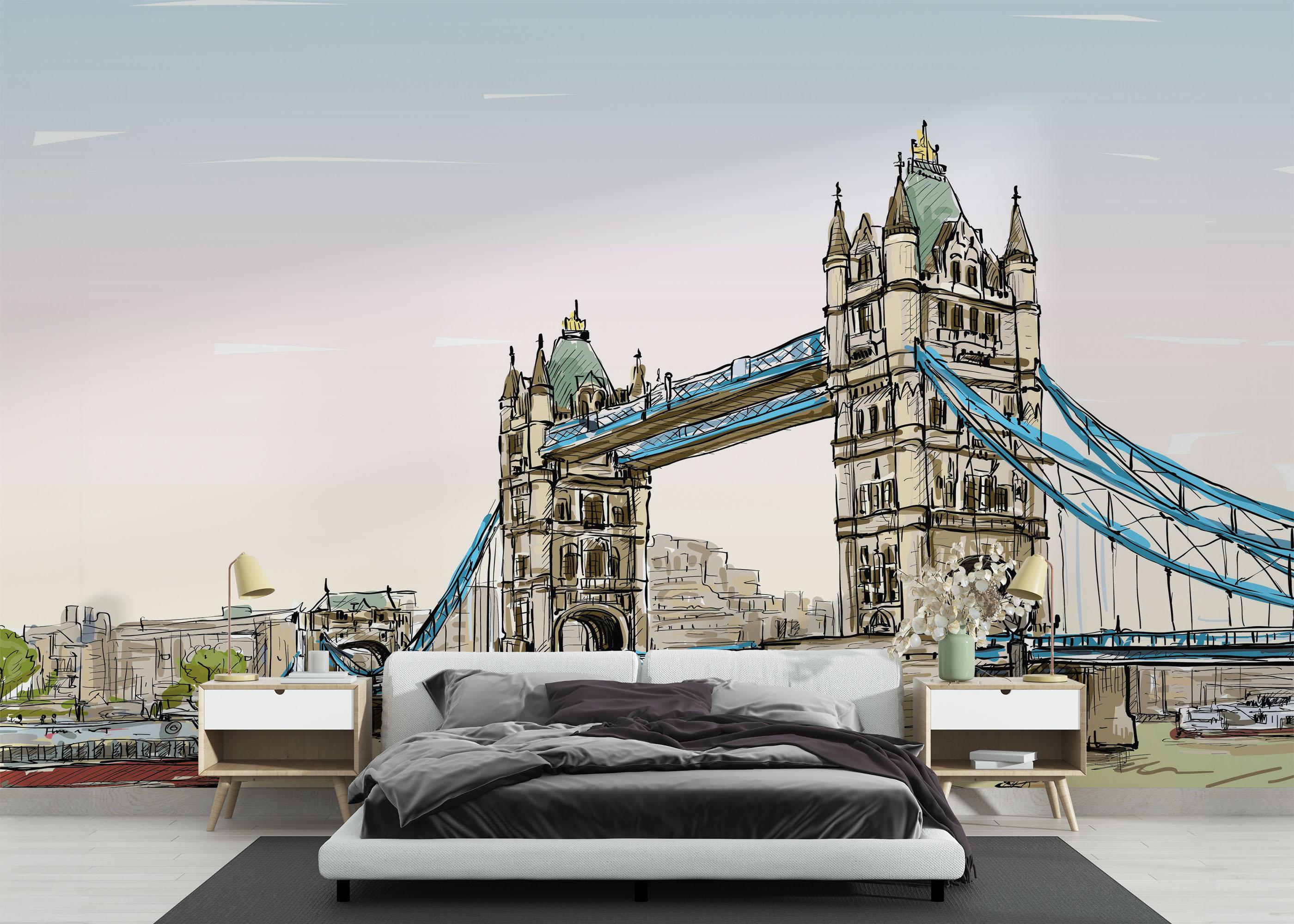 Fototapet London Bridge Sketch mockup 3