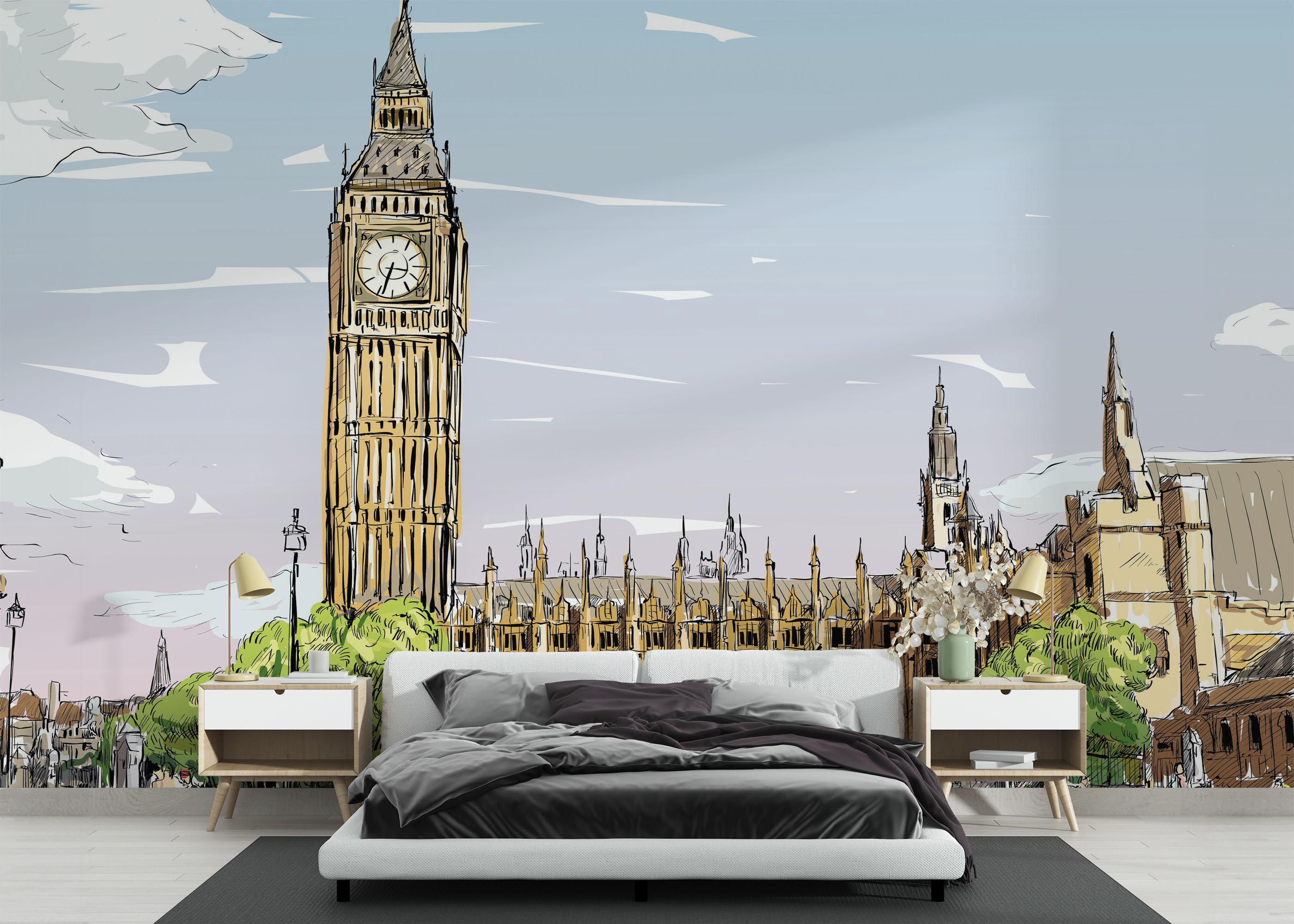 Fototapet London Sketch mockup 3
