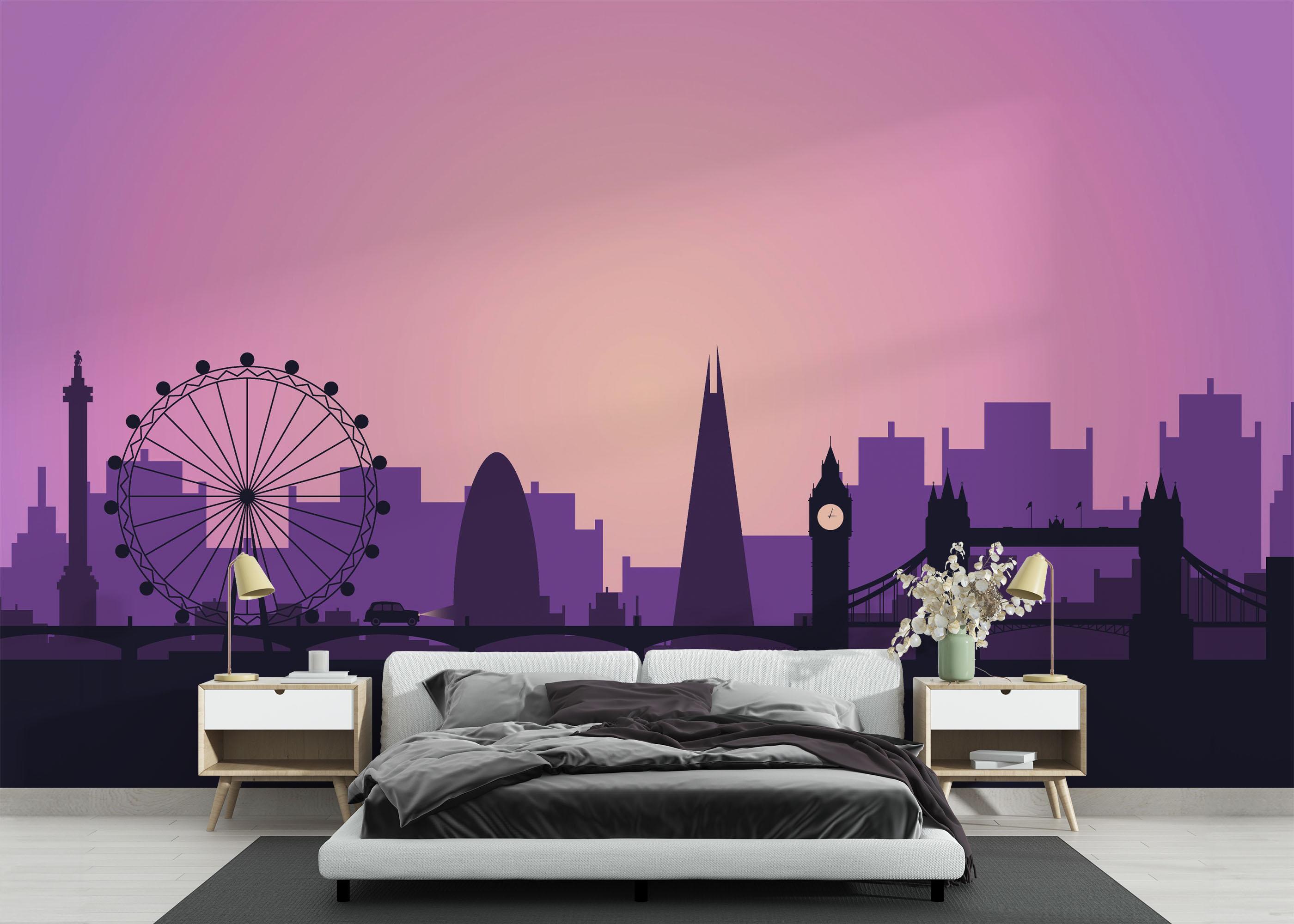 Fototapet Purple Sky London mockup 3