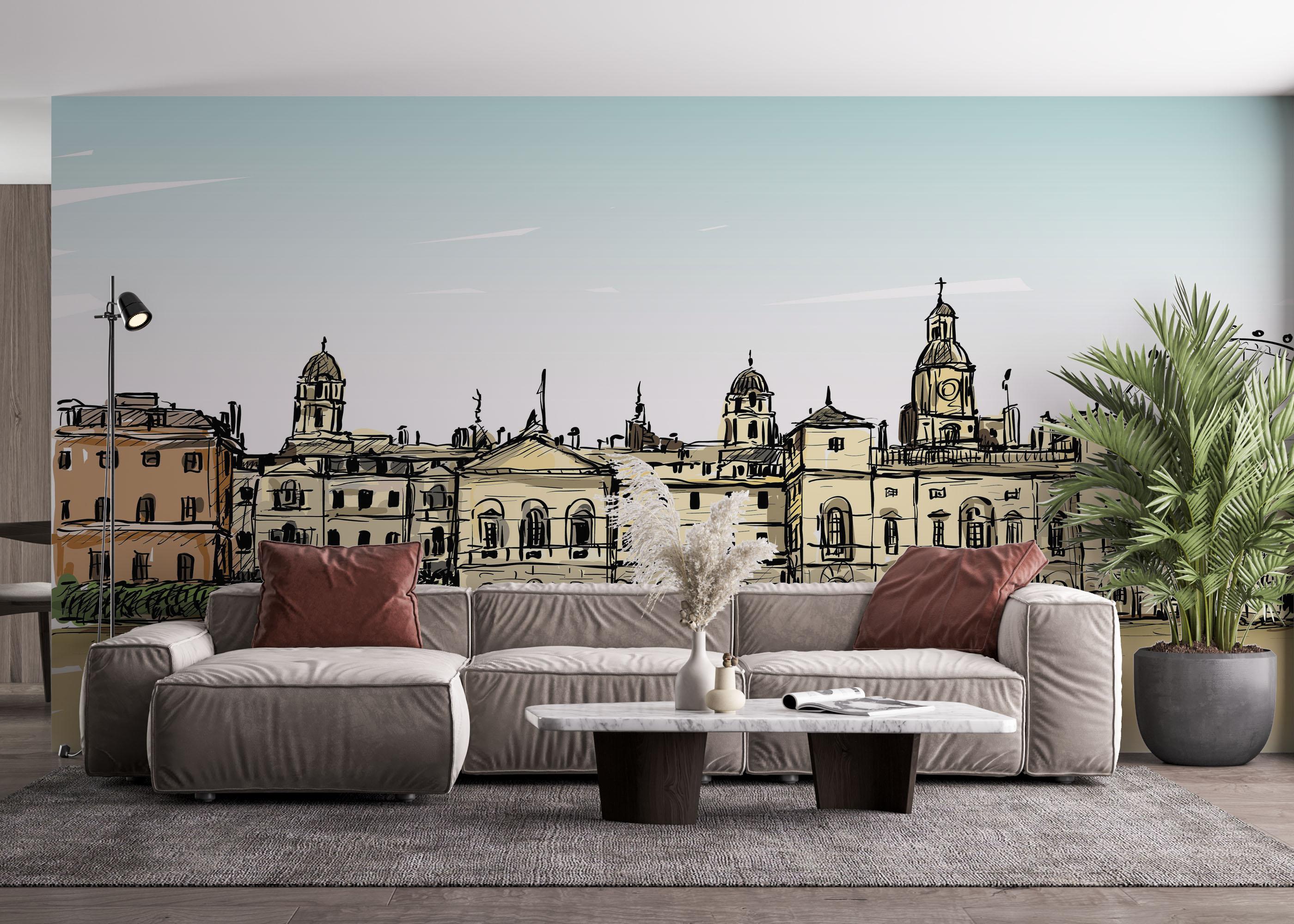 Fototapet Cream City Sketch mockup 4