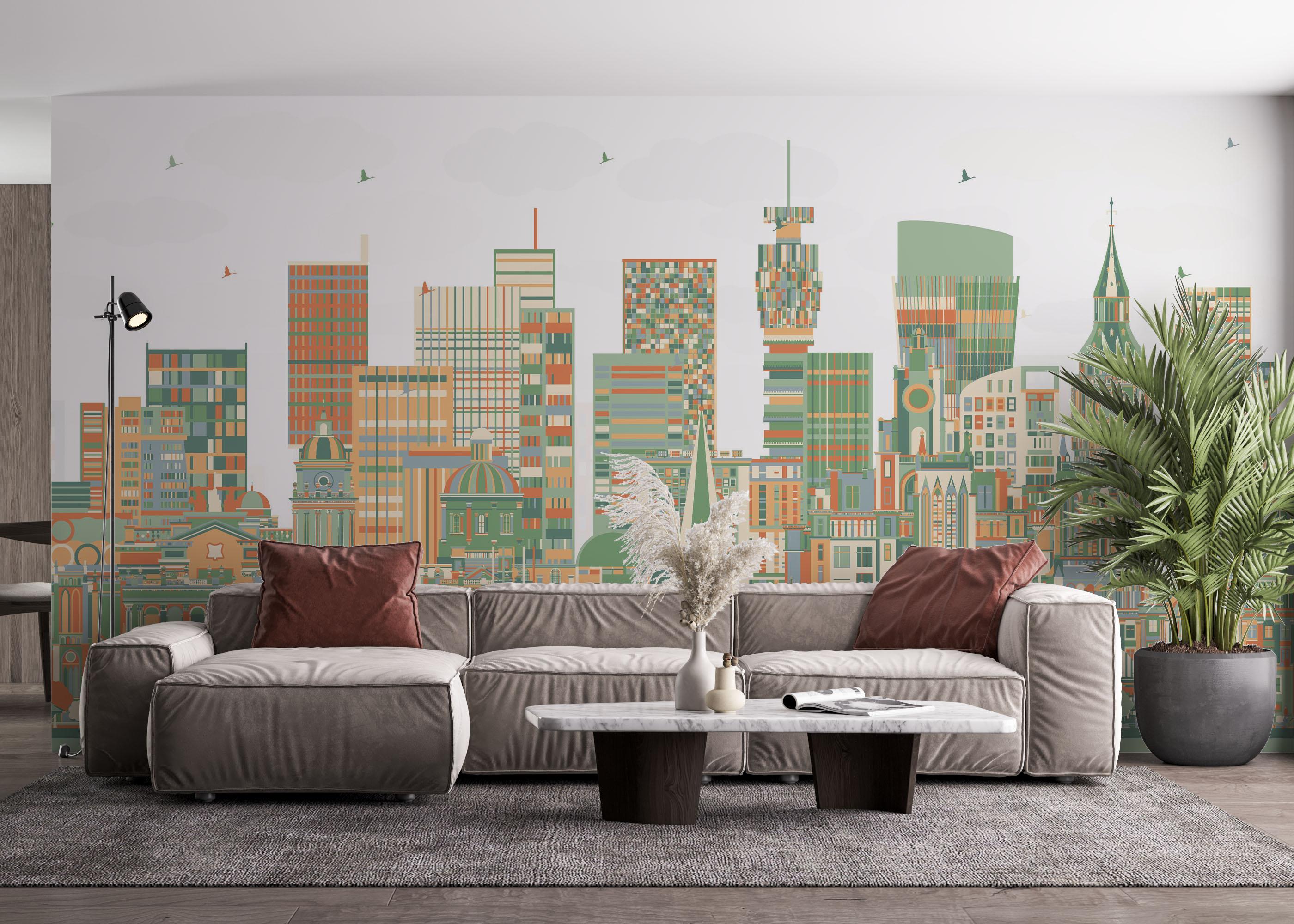 Fototapet Grey Orange England mockup 4