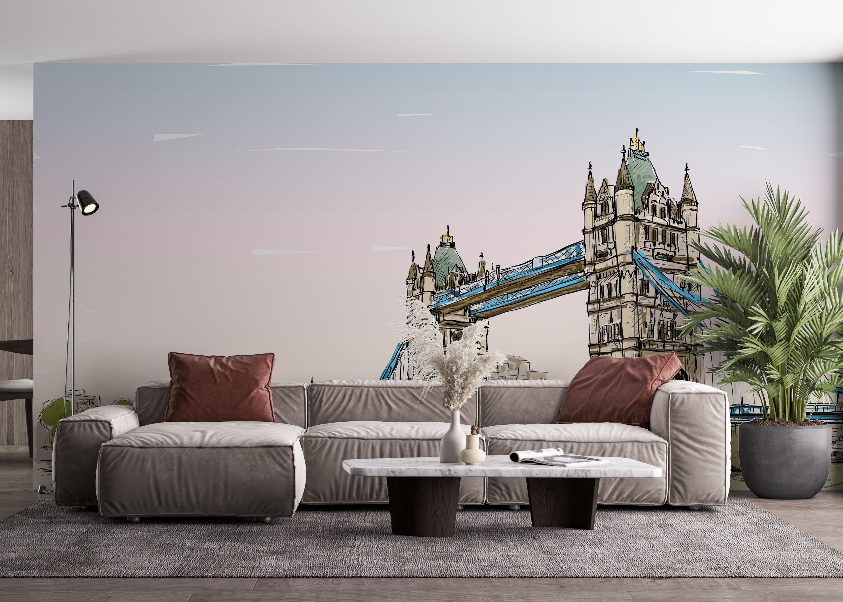 Fototapet London Bridge Sketch mockup 4