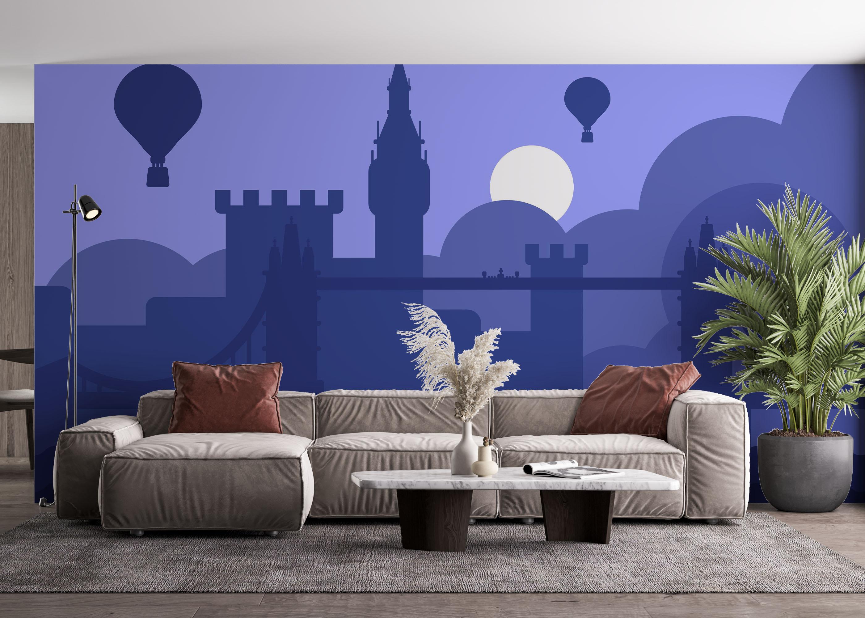 Fototapet Purple Night London mockup 4