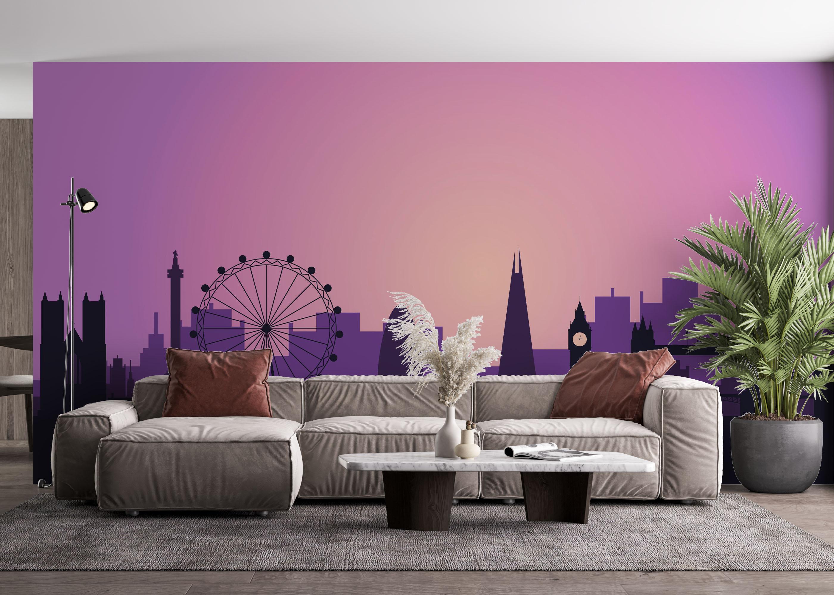 Fototapet Purple Sky London mockup 4