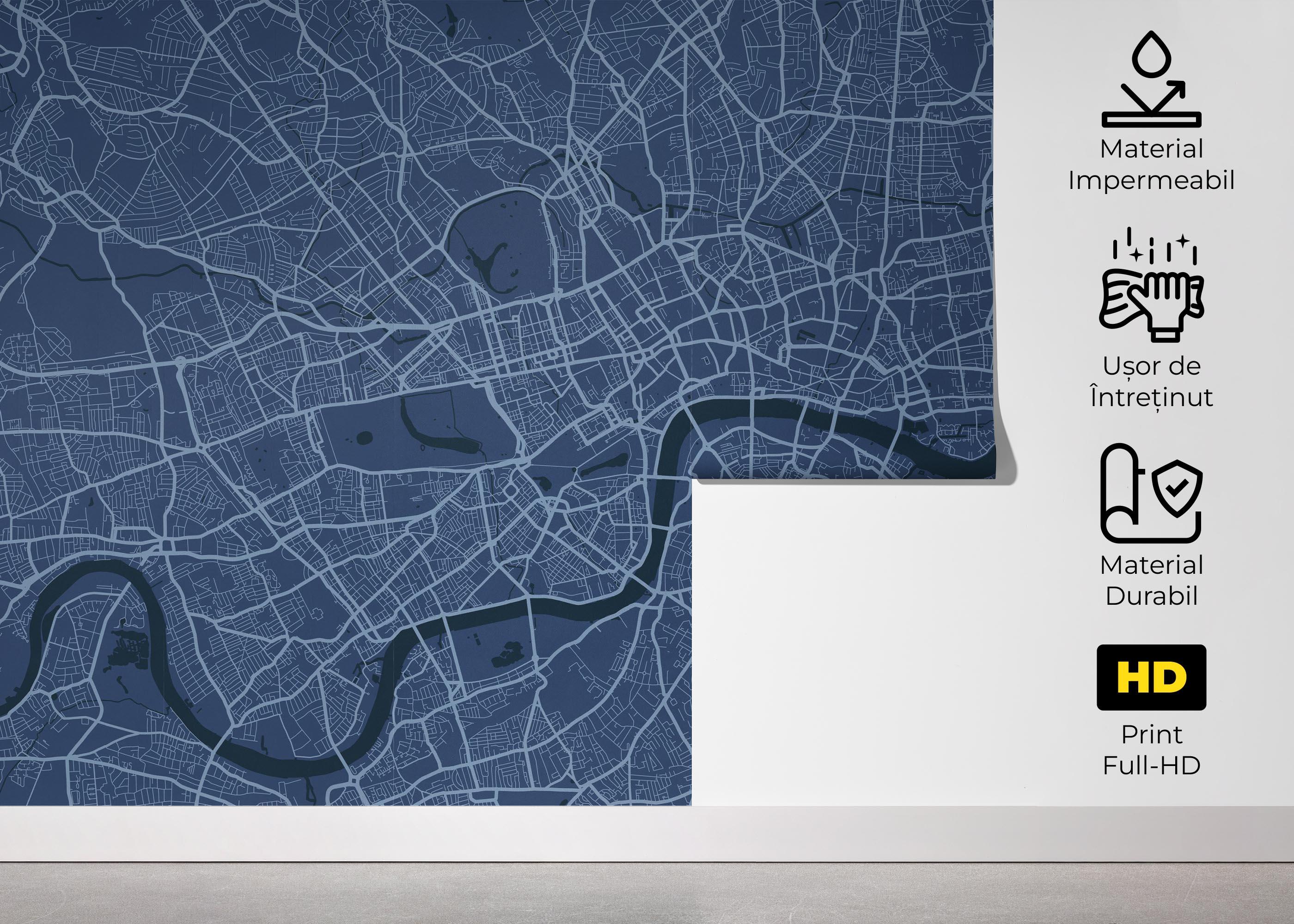 Fototapet Blue London Map mockup 5