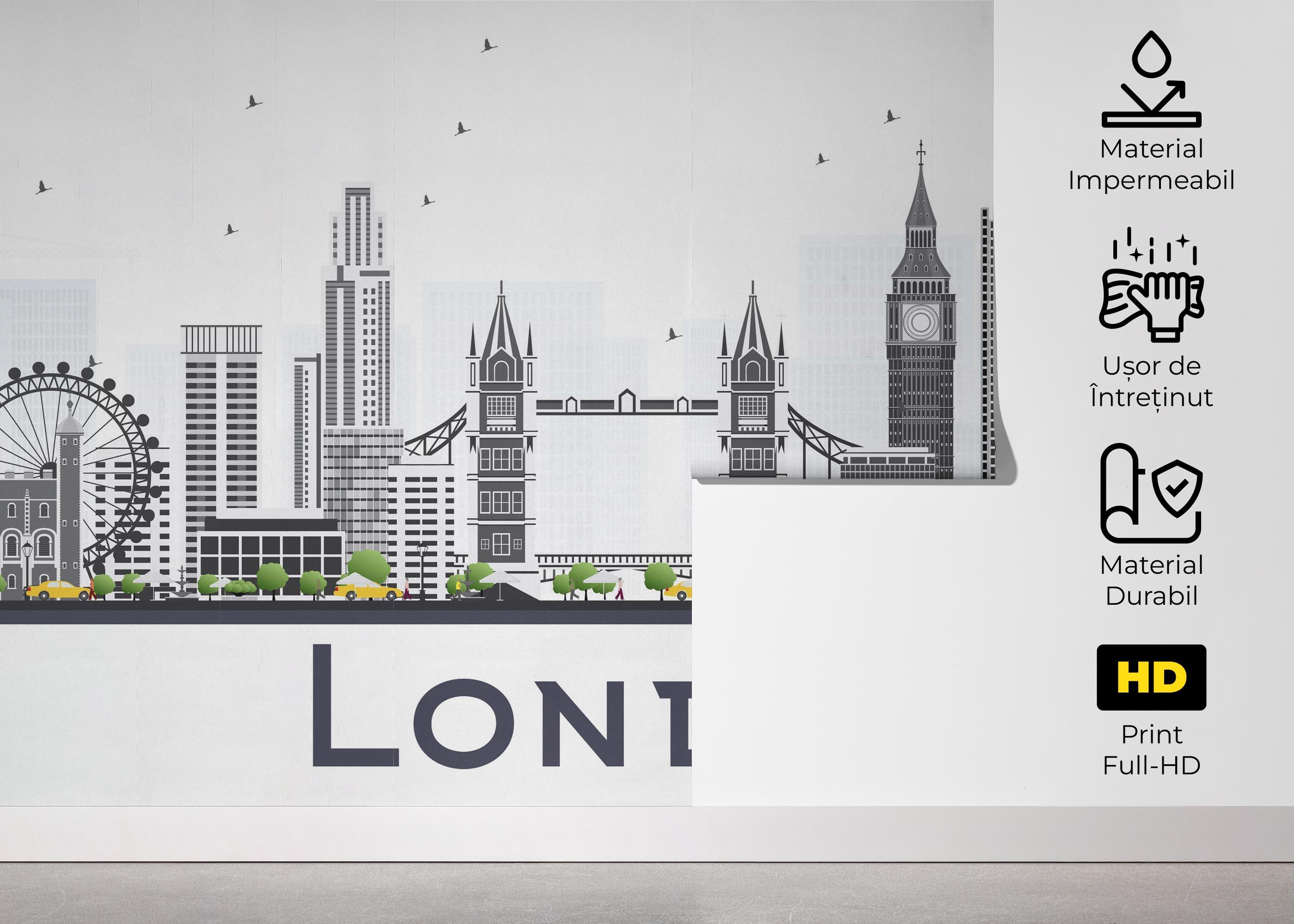 Fototapet Grey Building London mockup 5