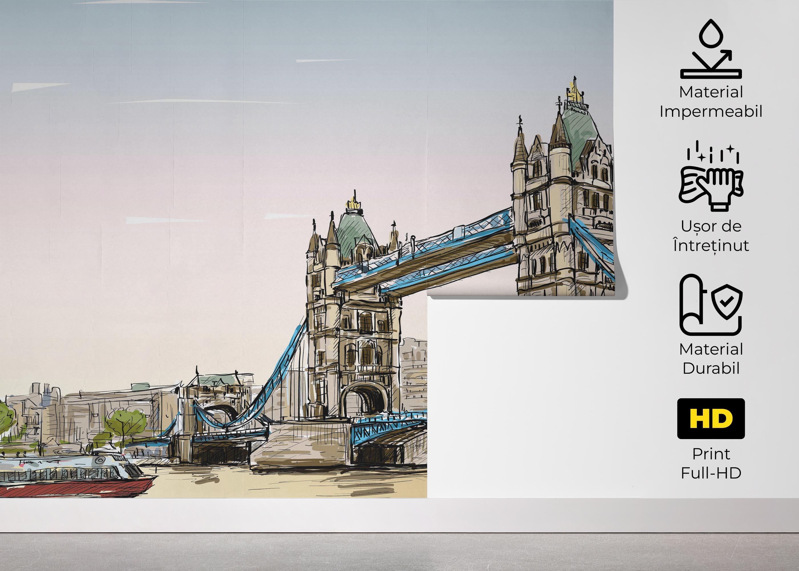 Fototapet London Bridge Sketch mockup 5