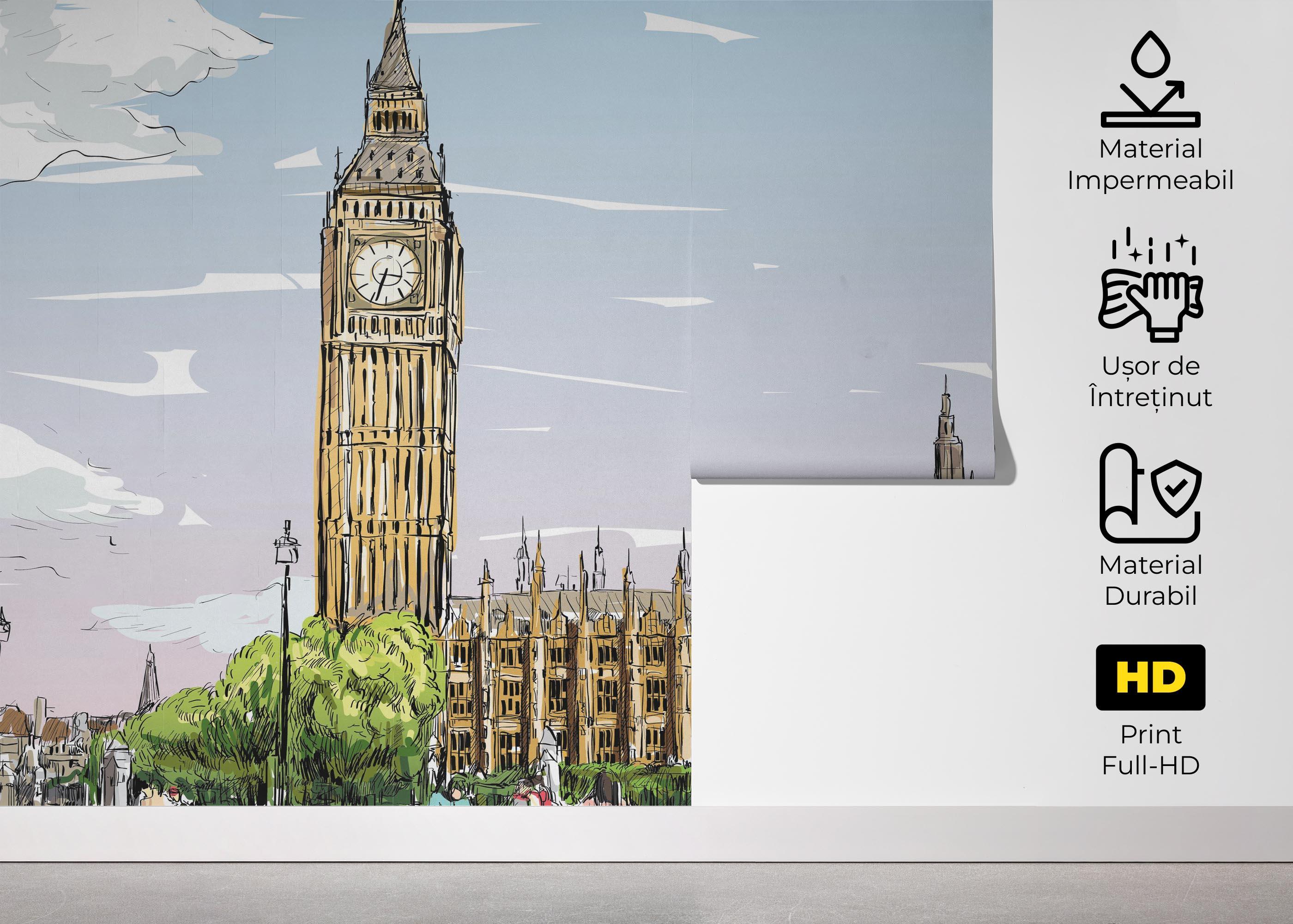 Fototapet London Sketch mockup 5