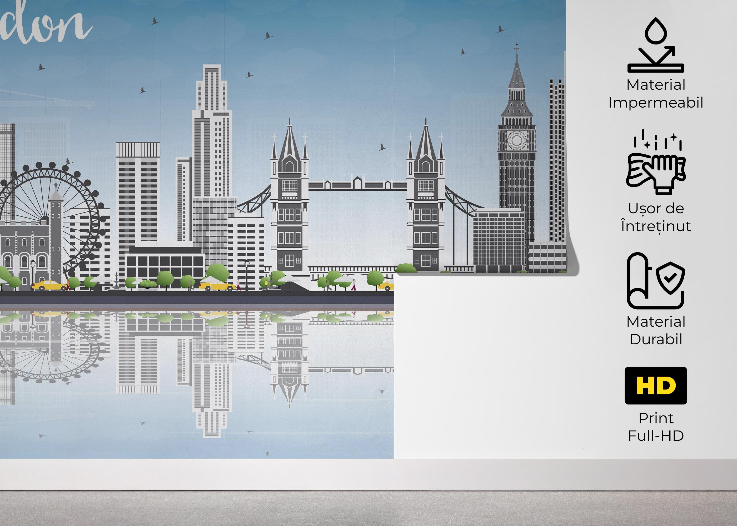 Fototapet London Water mockup 5