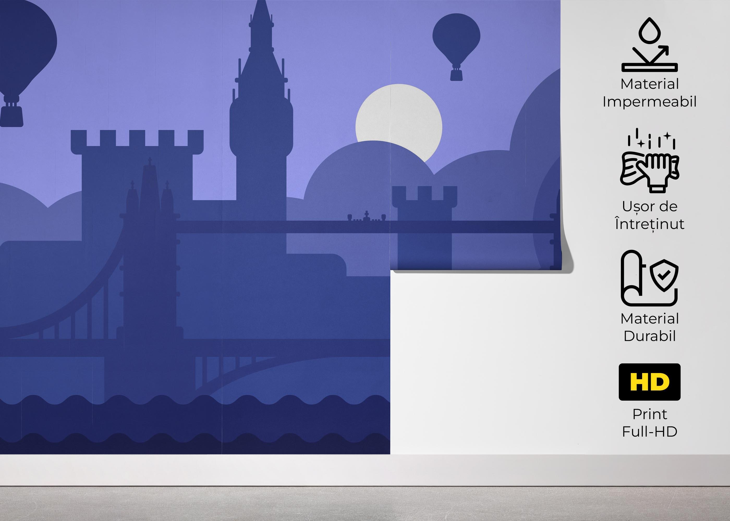 Fototapet Purple Night London mockup 5