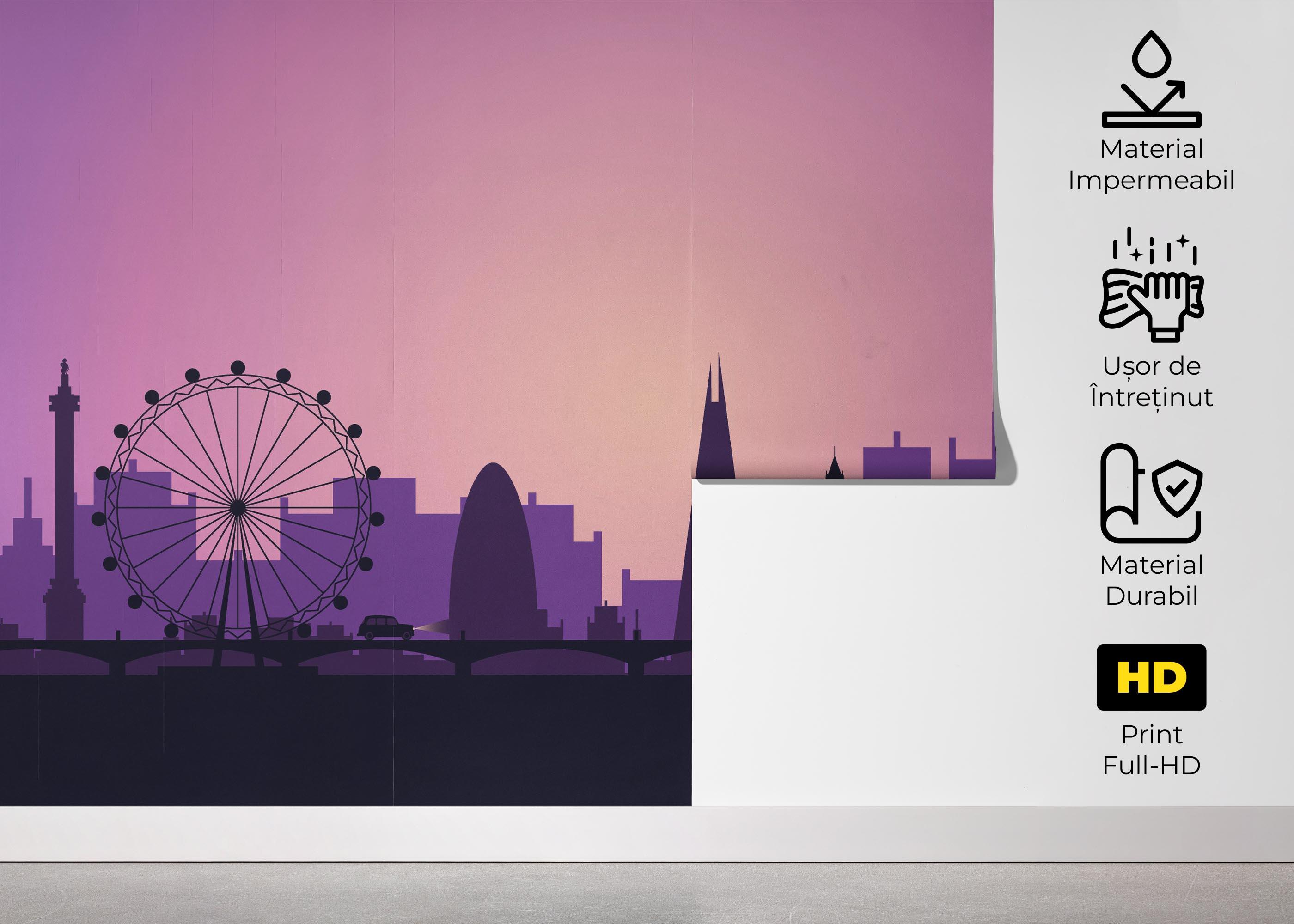 Fototapet Purple Sky London mockup 5