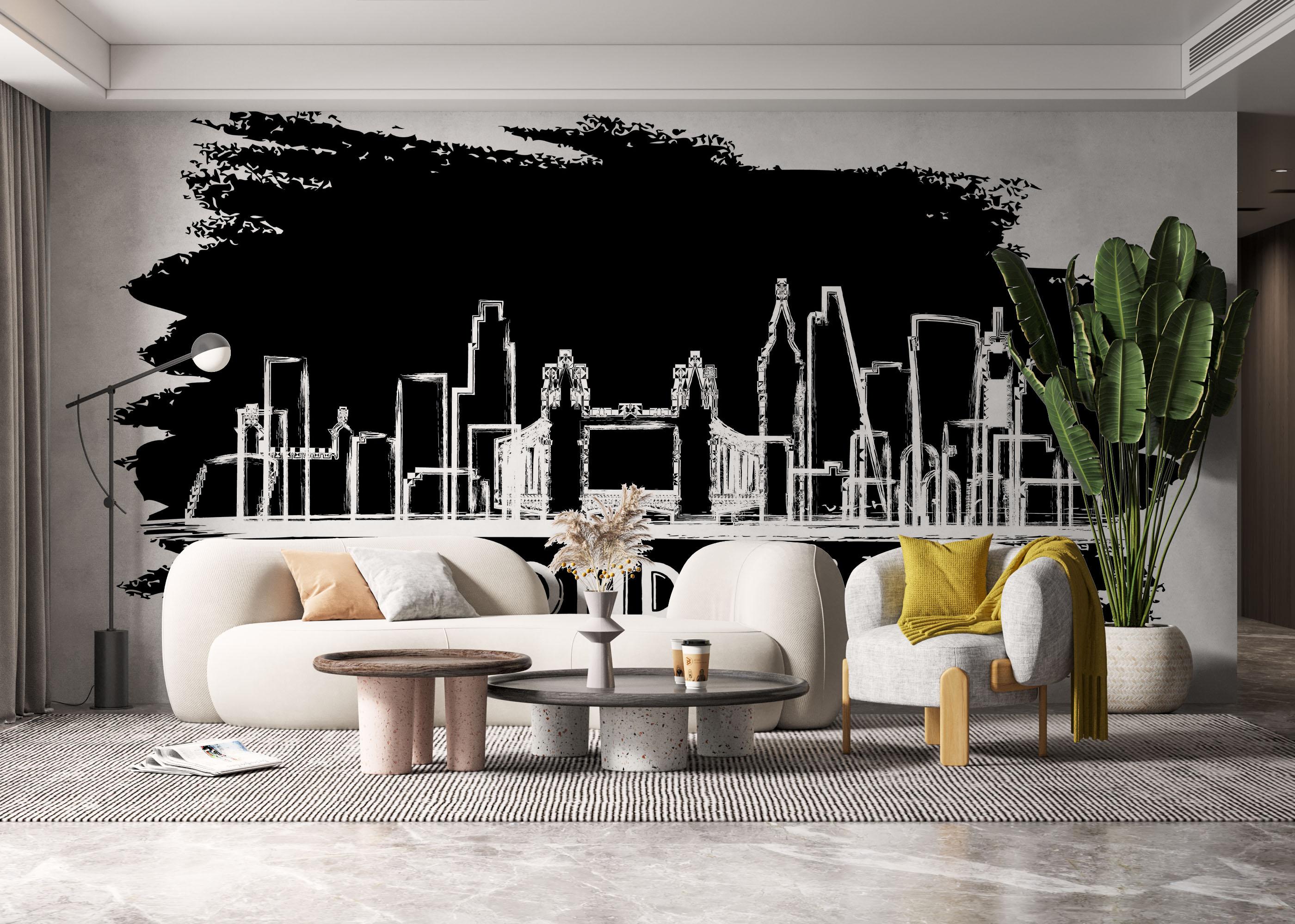 Fototapet Blue Paint London mockup 6