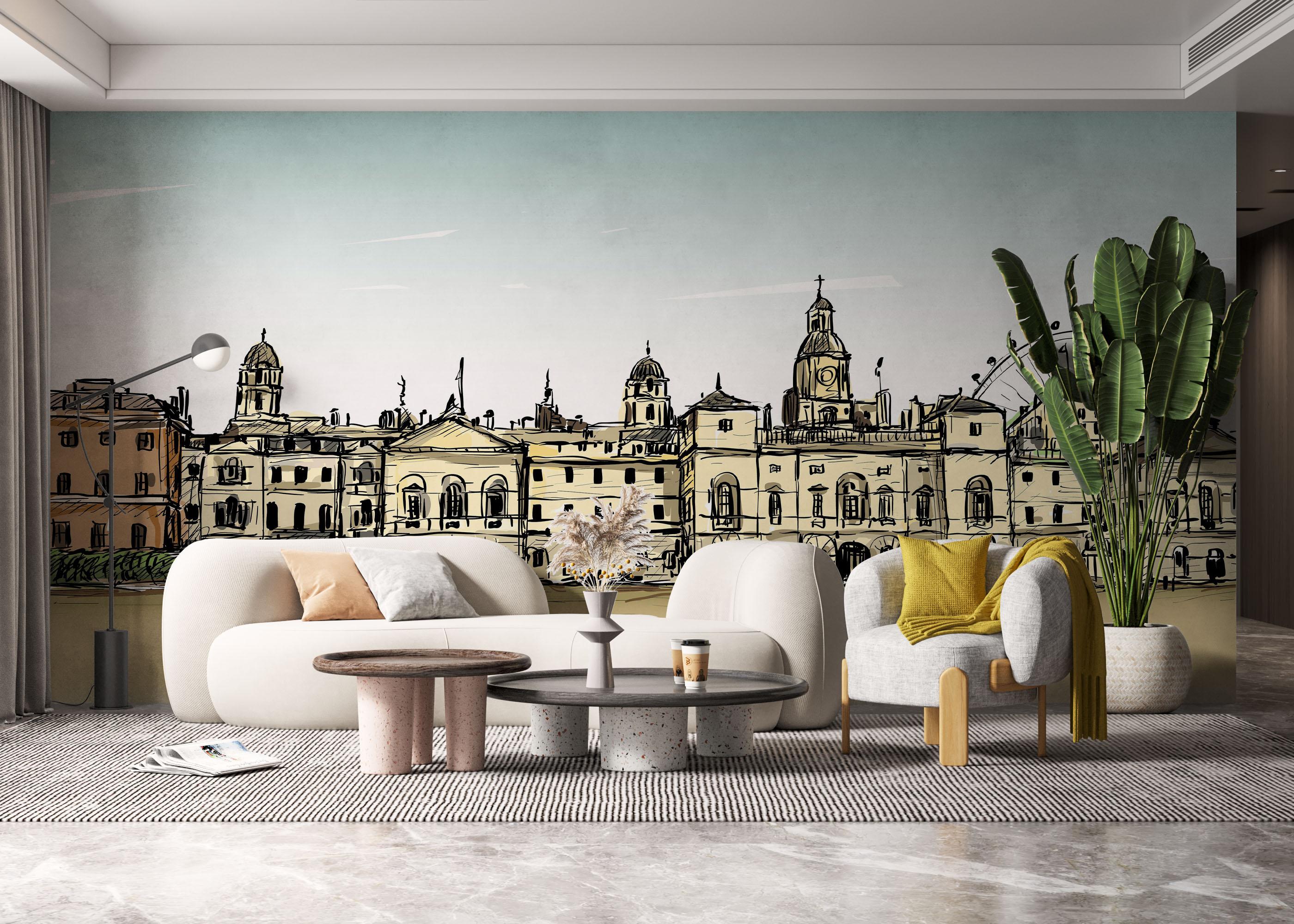 Fototapet Cream City Sketch mockup 6