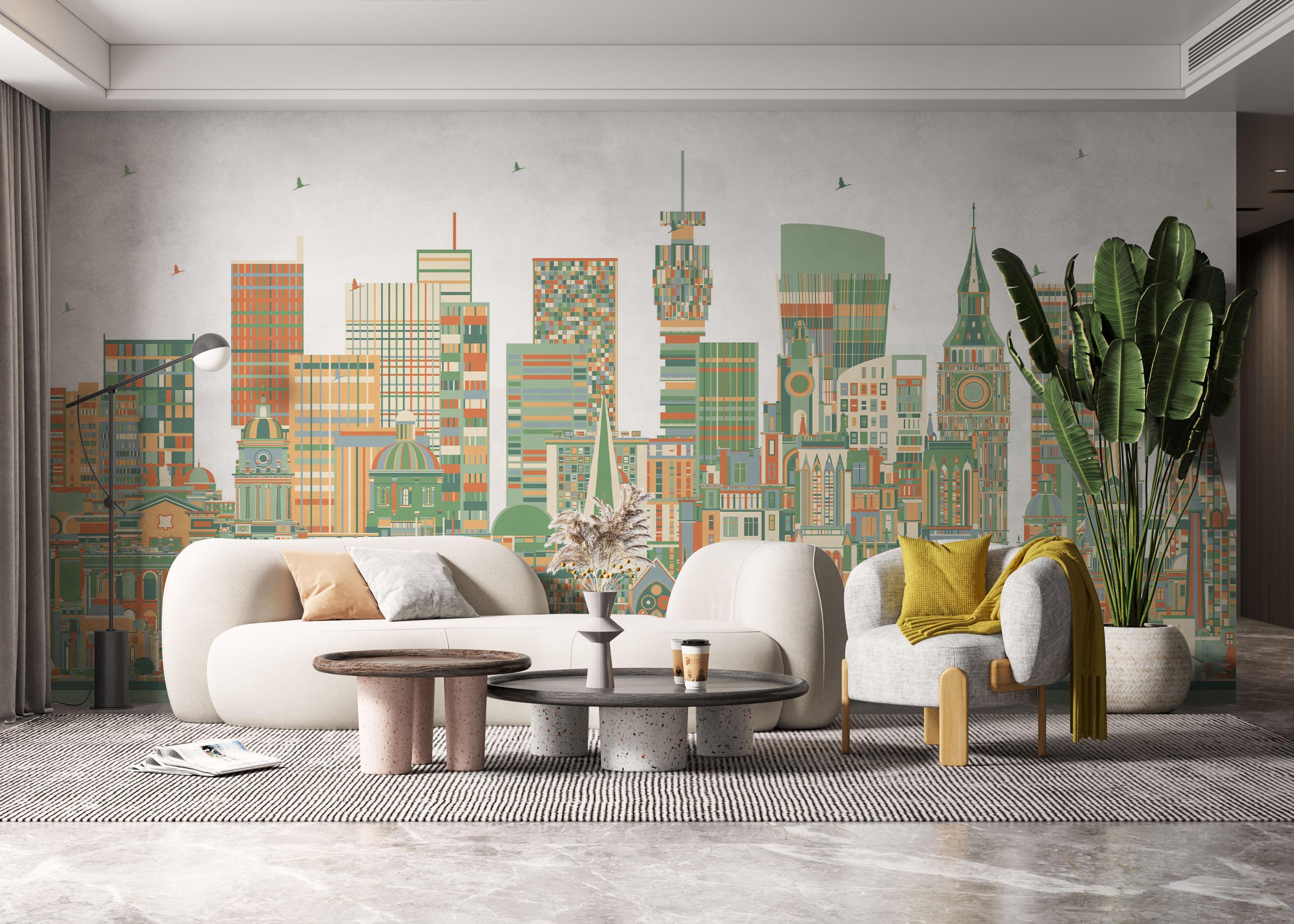 Fototapet Grey Orange England mockup 6