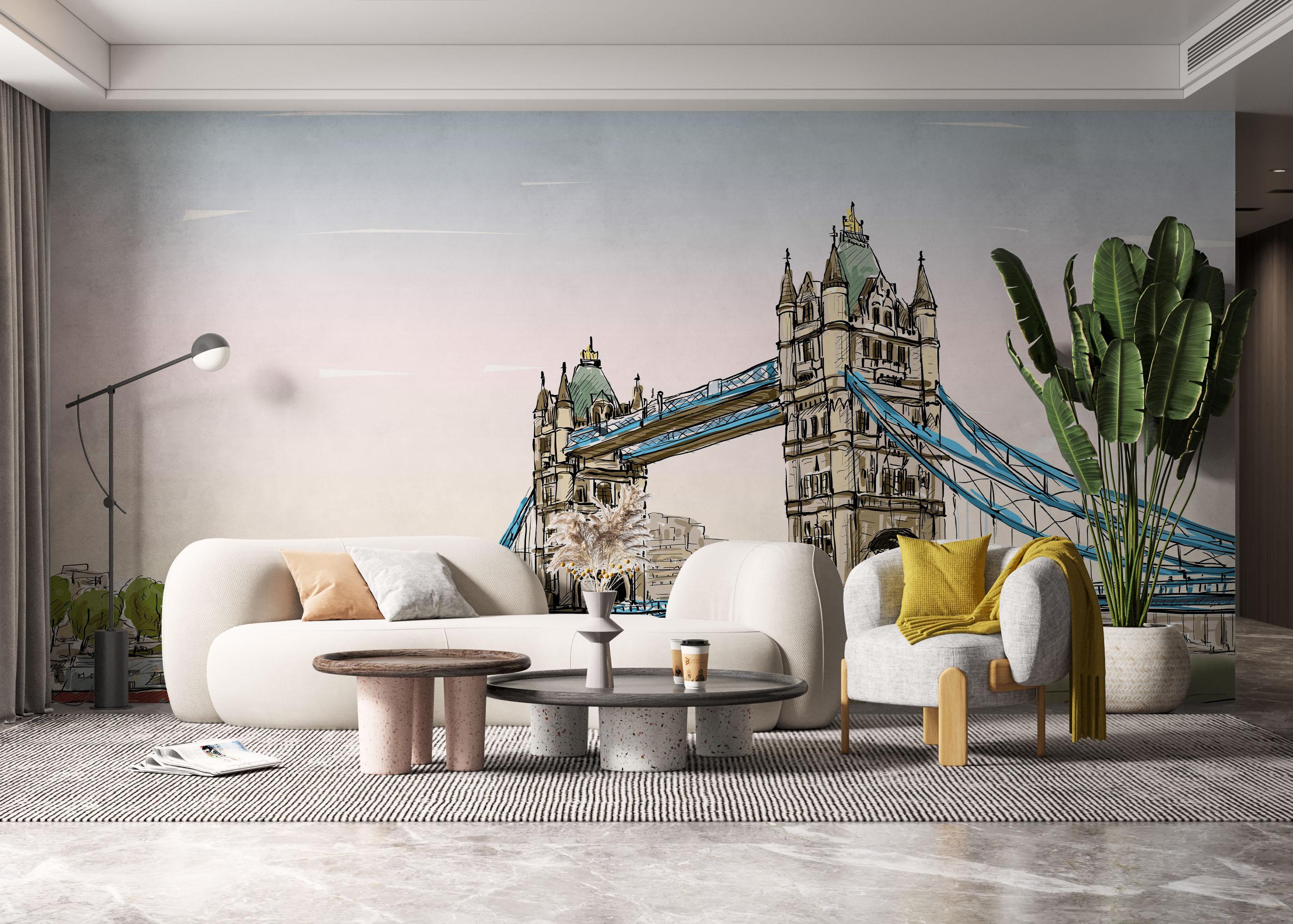 Fototapet London Bridge Sketch mockup 6