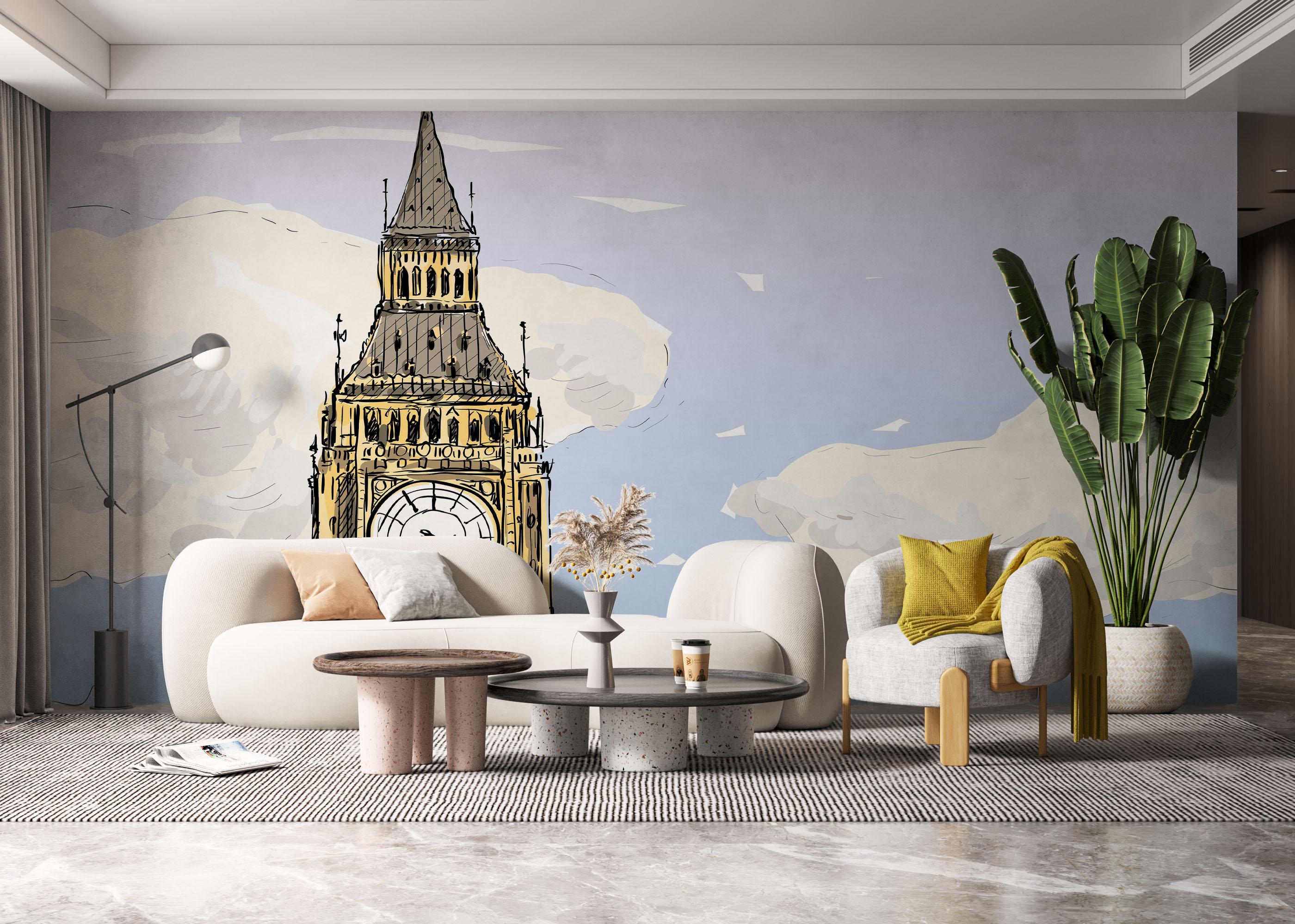 Fototapet London Clock Sketch mockup 6