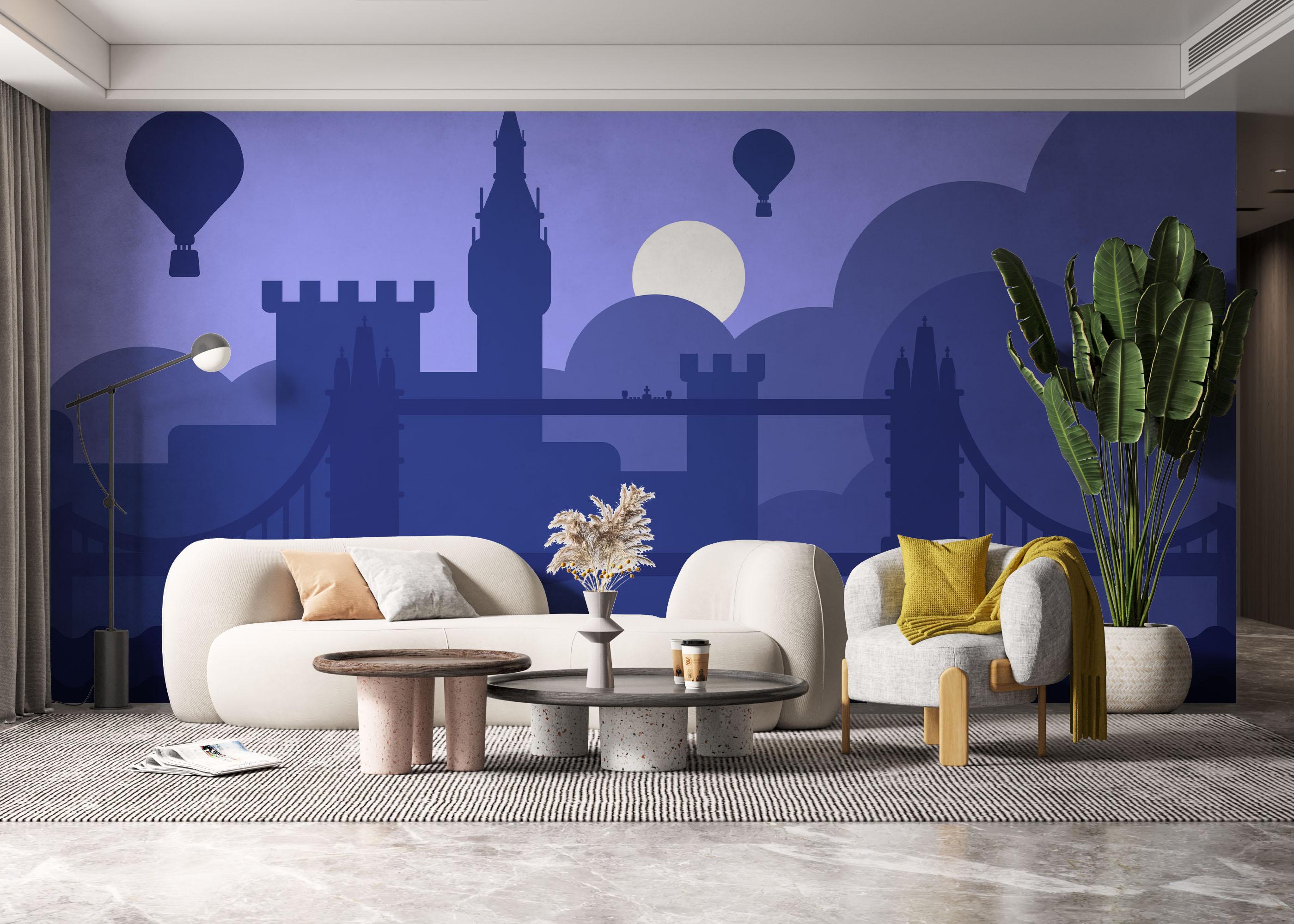 Fototapet Purple Night London mockup 6