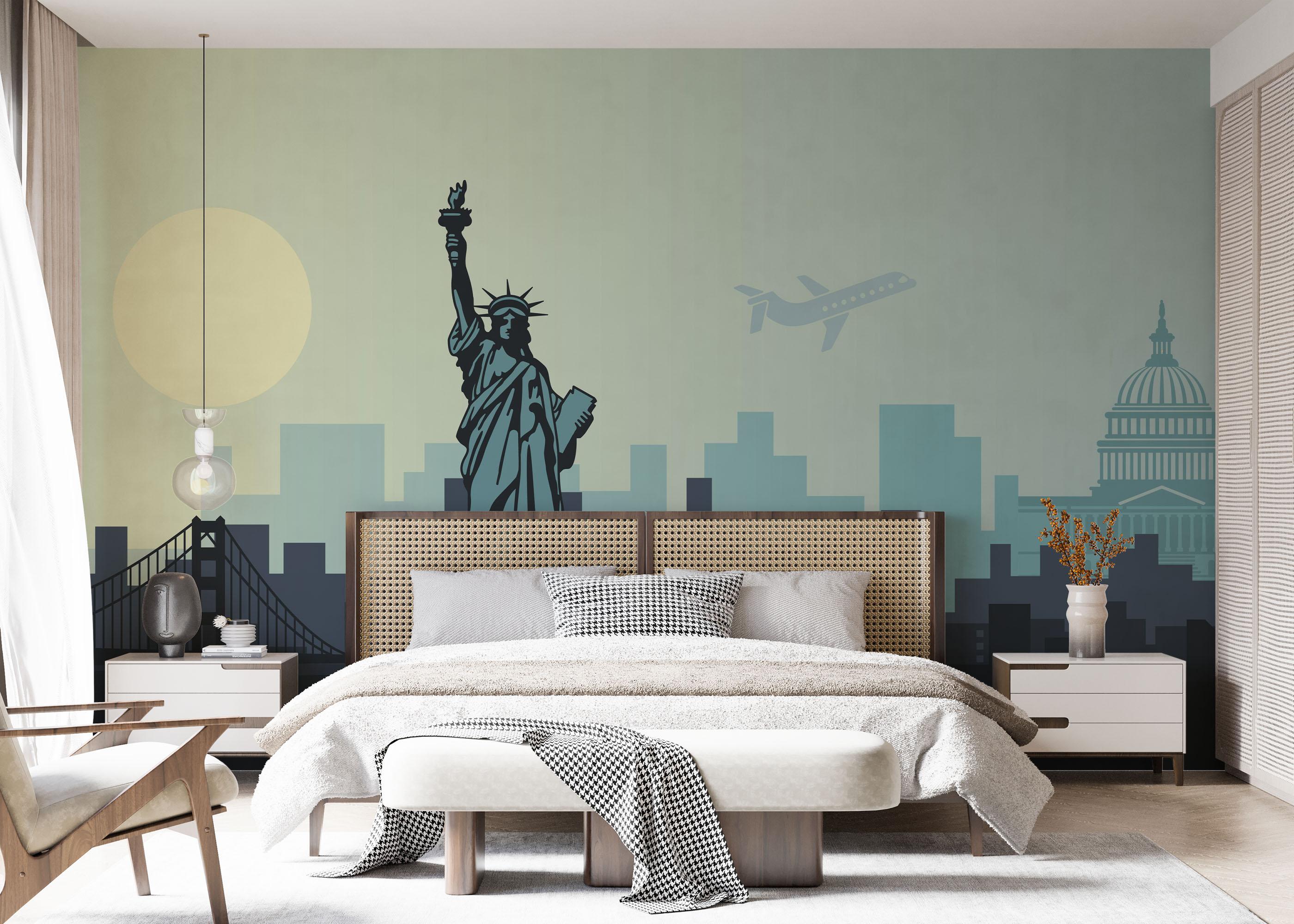Fototapet Airplane New York mockup 7