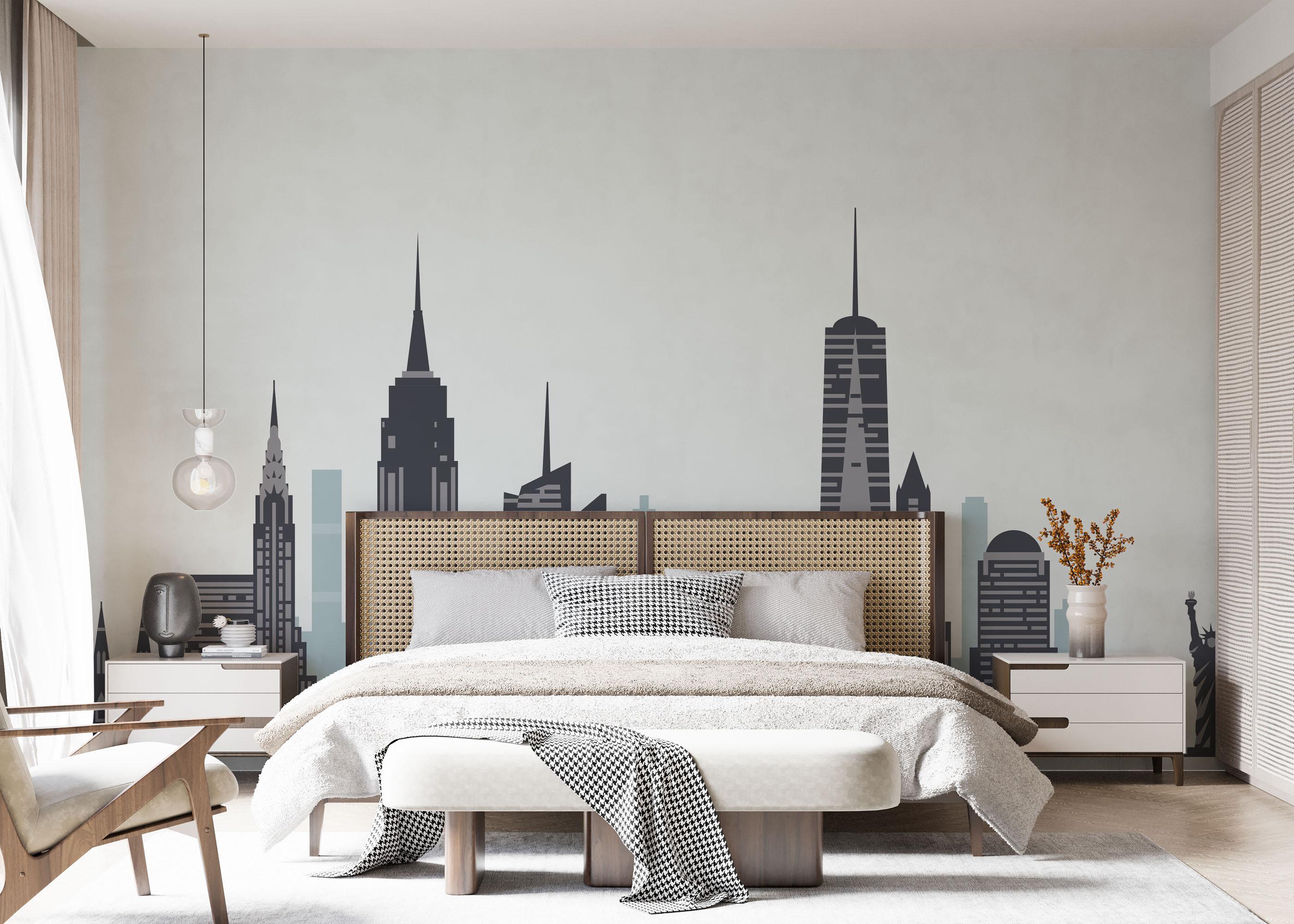Fototapet Blue Grey New York mockup 7