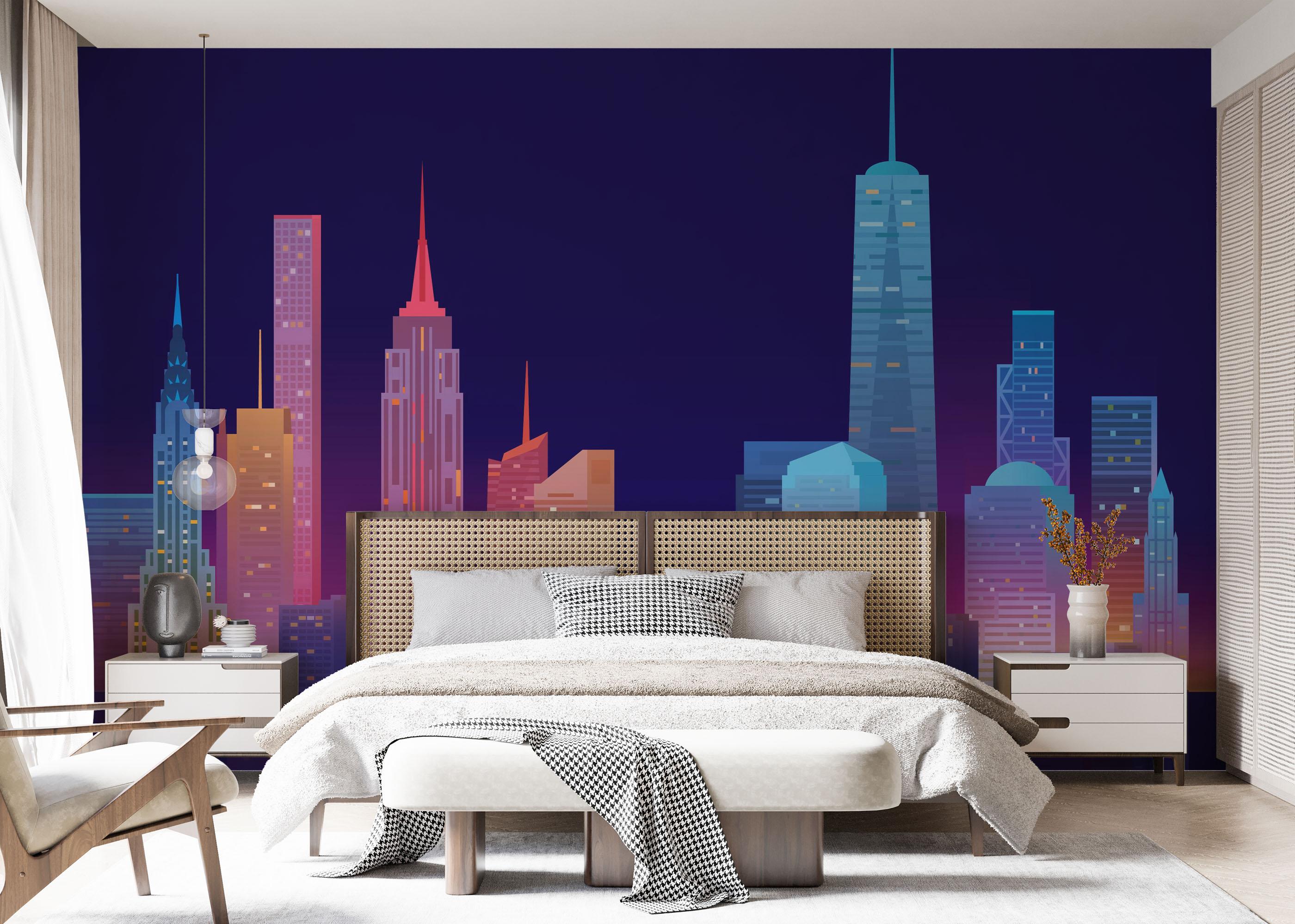 Fototapet Blue Skyline Nyc mockup 7