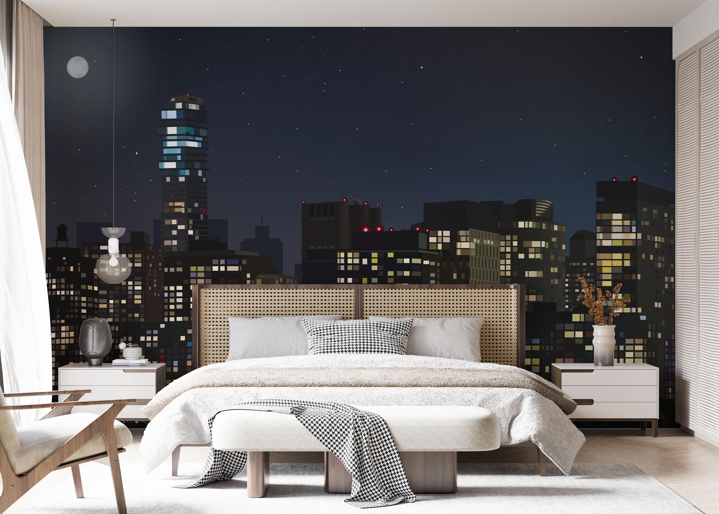 Fototapet City Night Building mockup 7