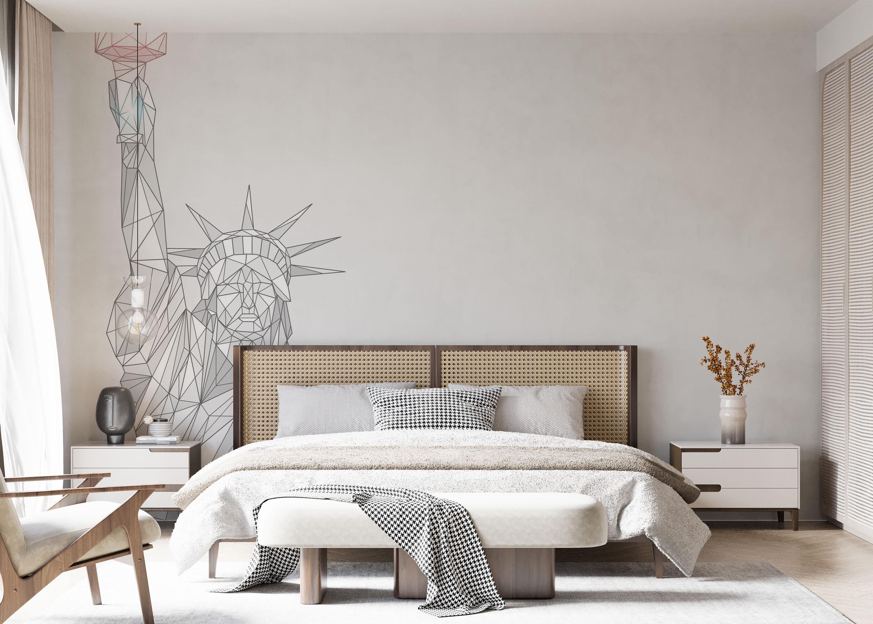 Fototapet Liberty Line Statue mockup 7