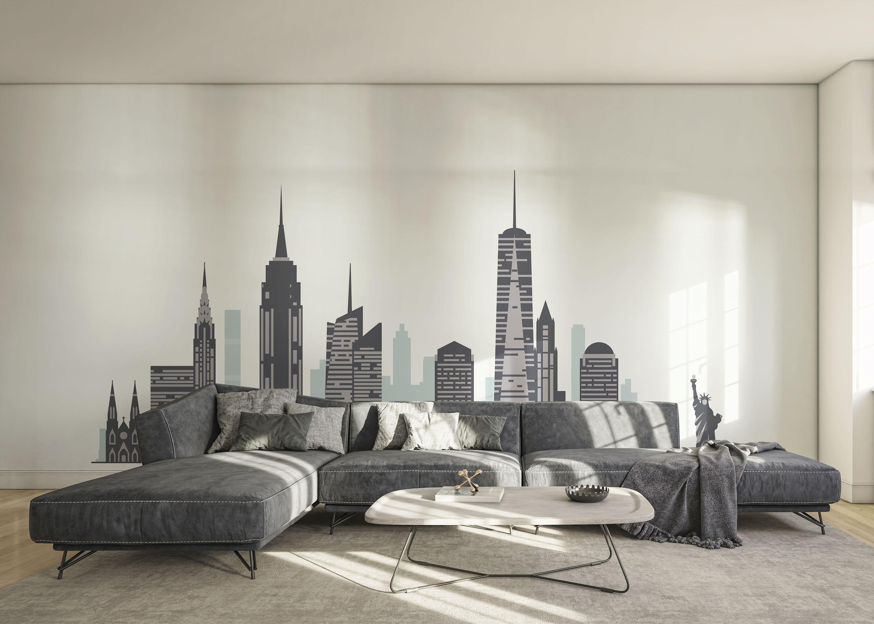 Fototapet Blue Grey New York mockup 0