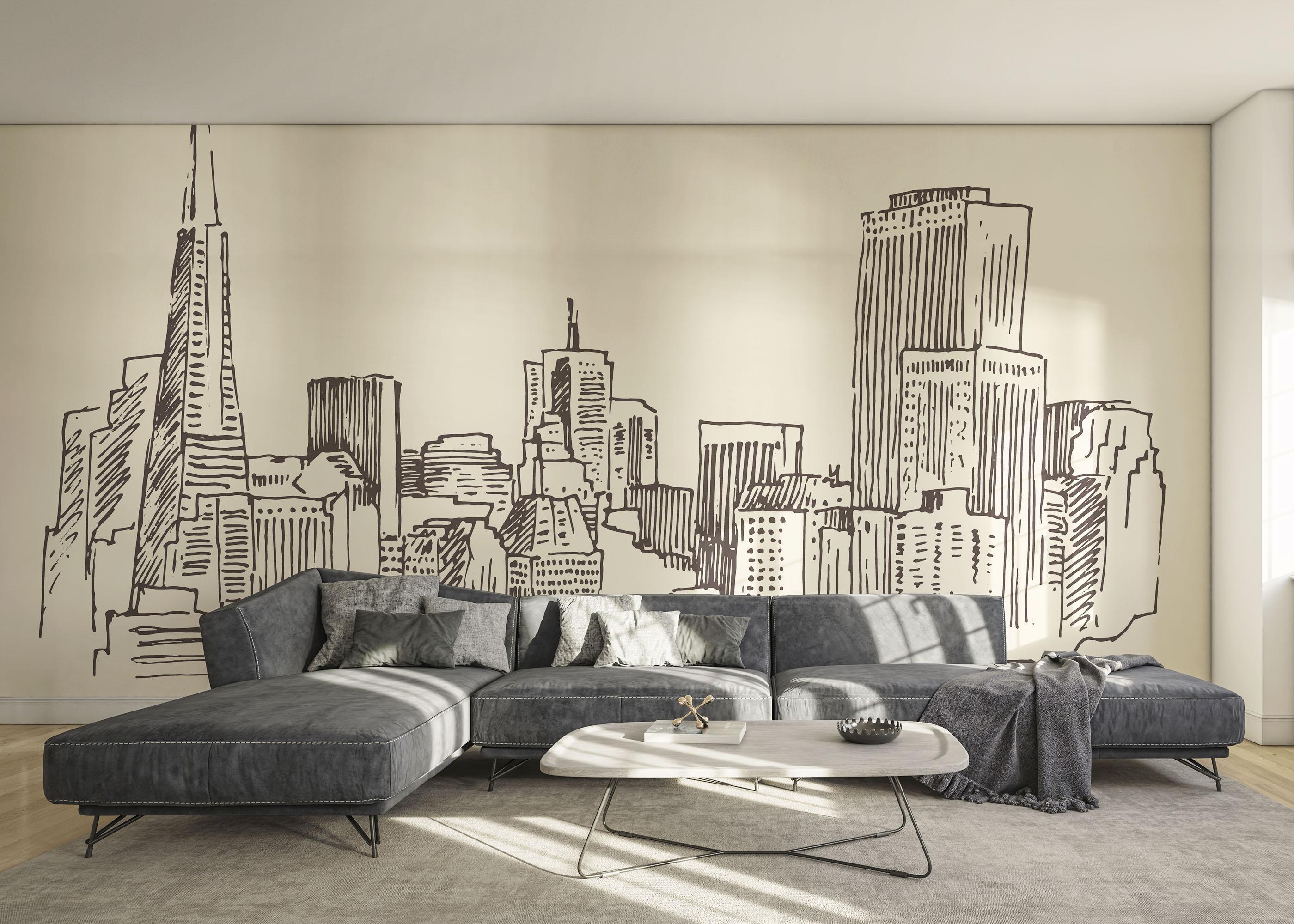 Fototapet Brown Cream Sketch mockup 0