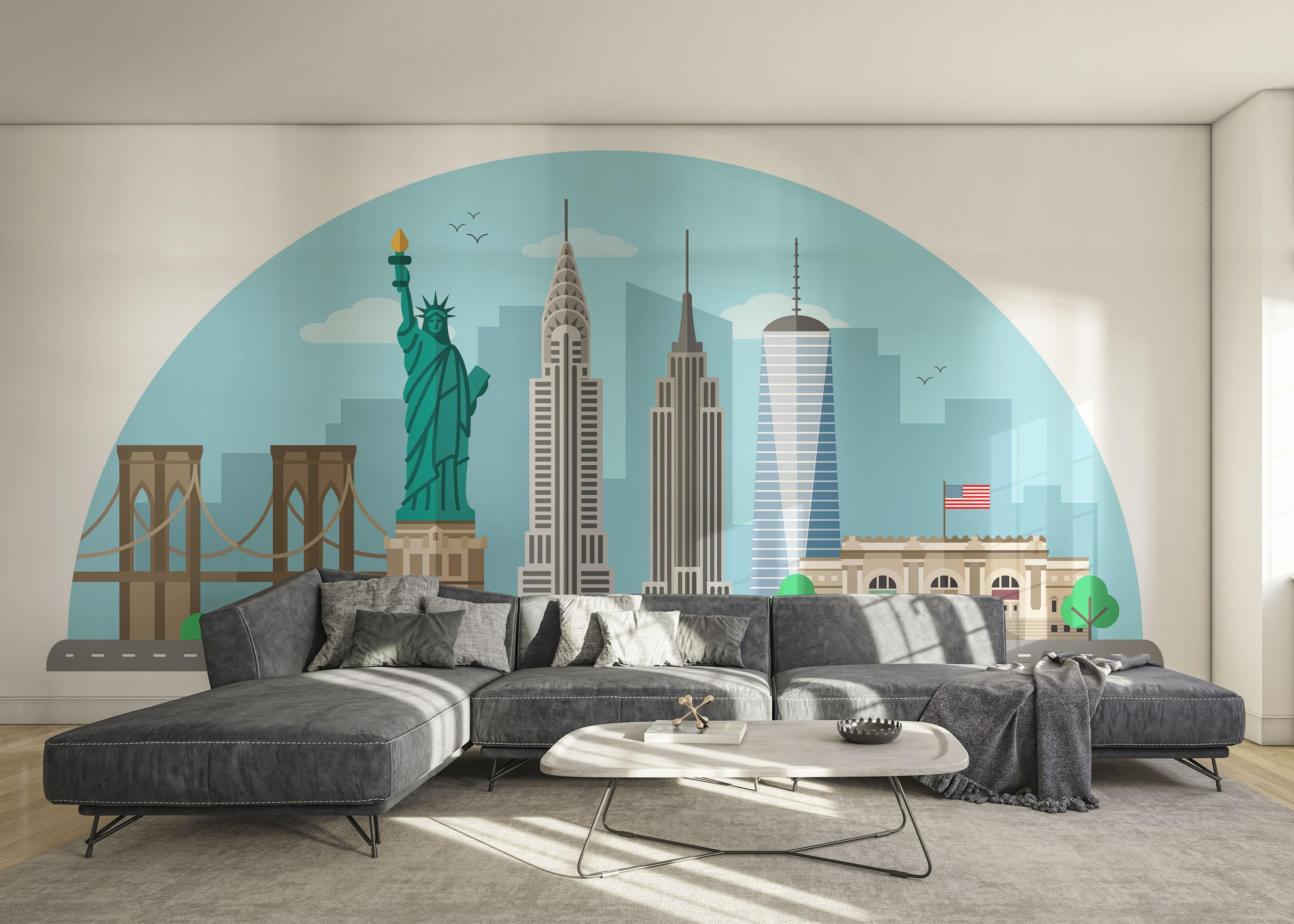 Fototapet Circle New York mockup 0