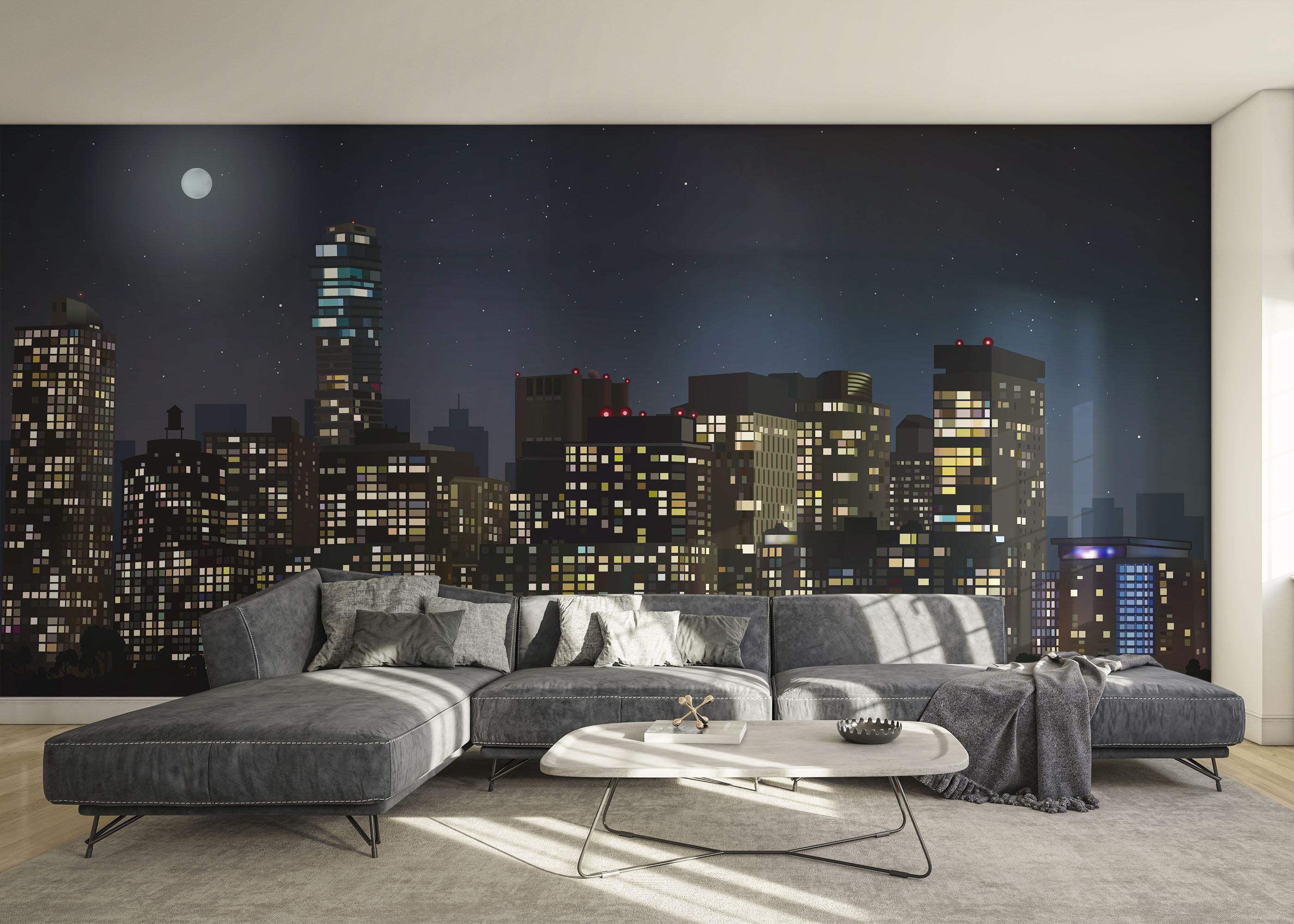 Fototapet City Night Building mockup 0