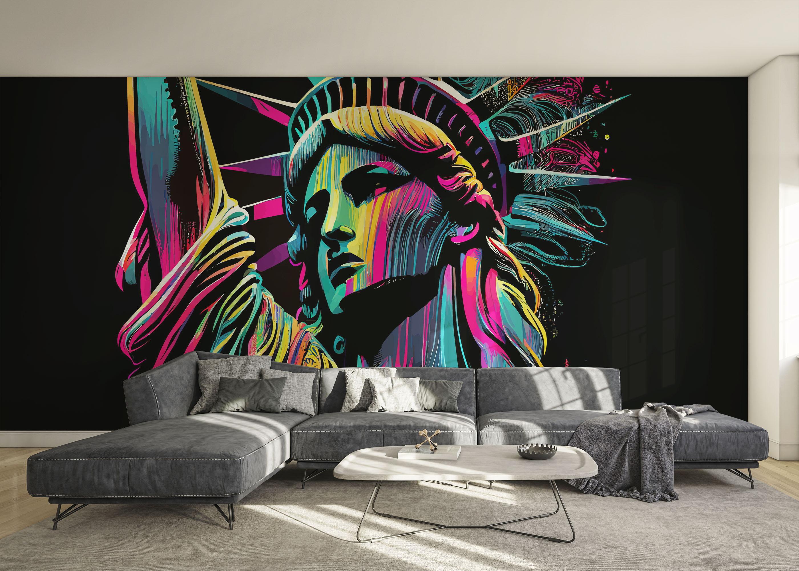 Fototapet Colorful Liberty Statue mockup 0