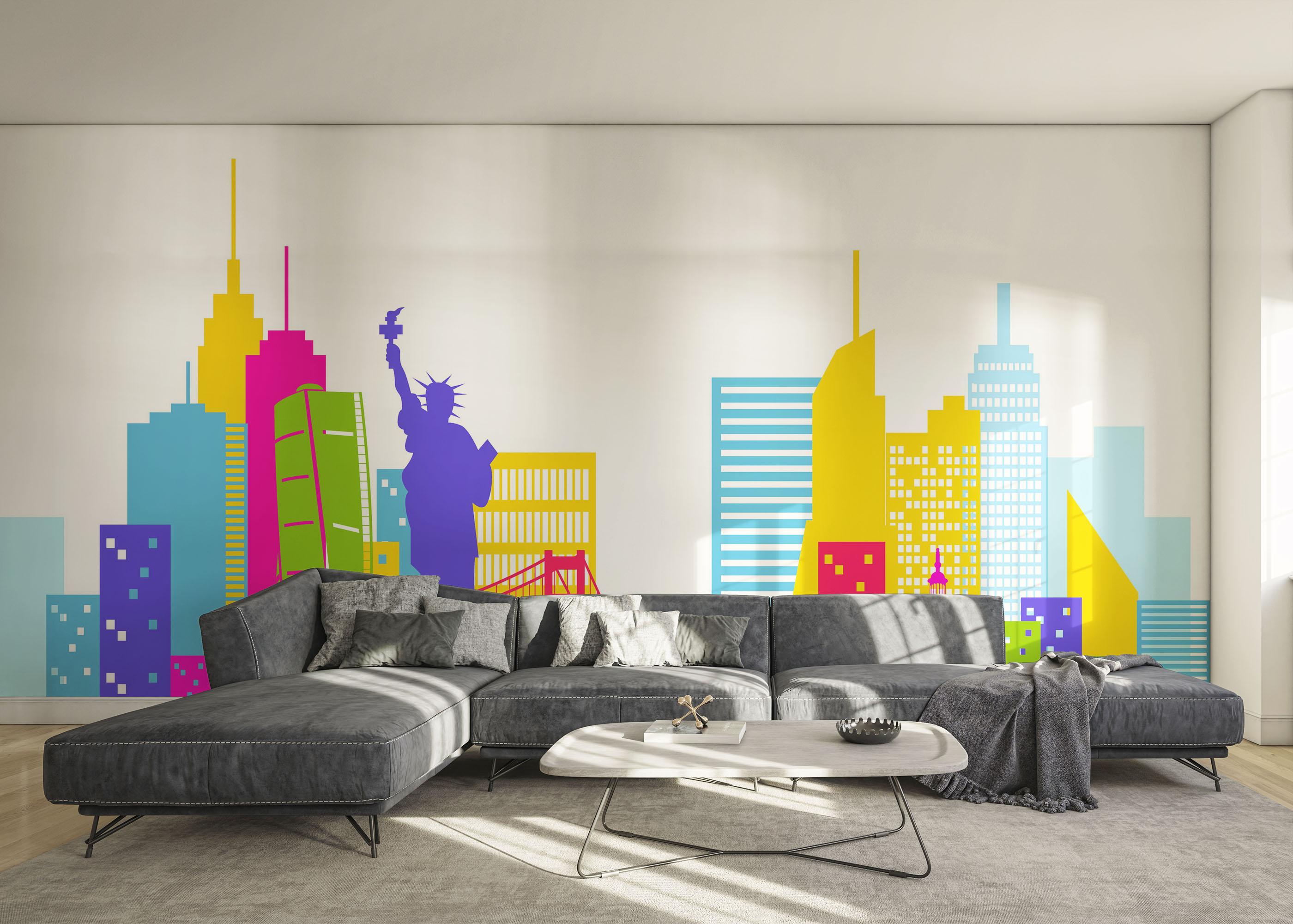 Fototapet Colorful Nyc mockup 0