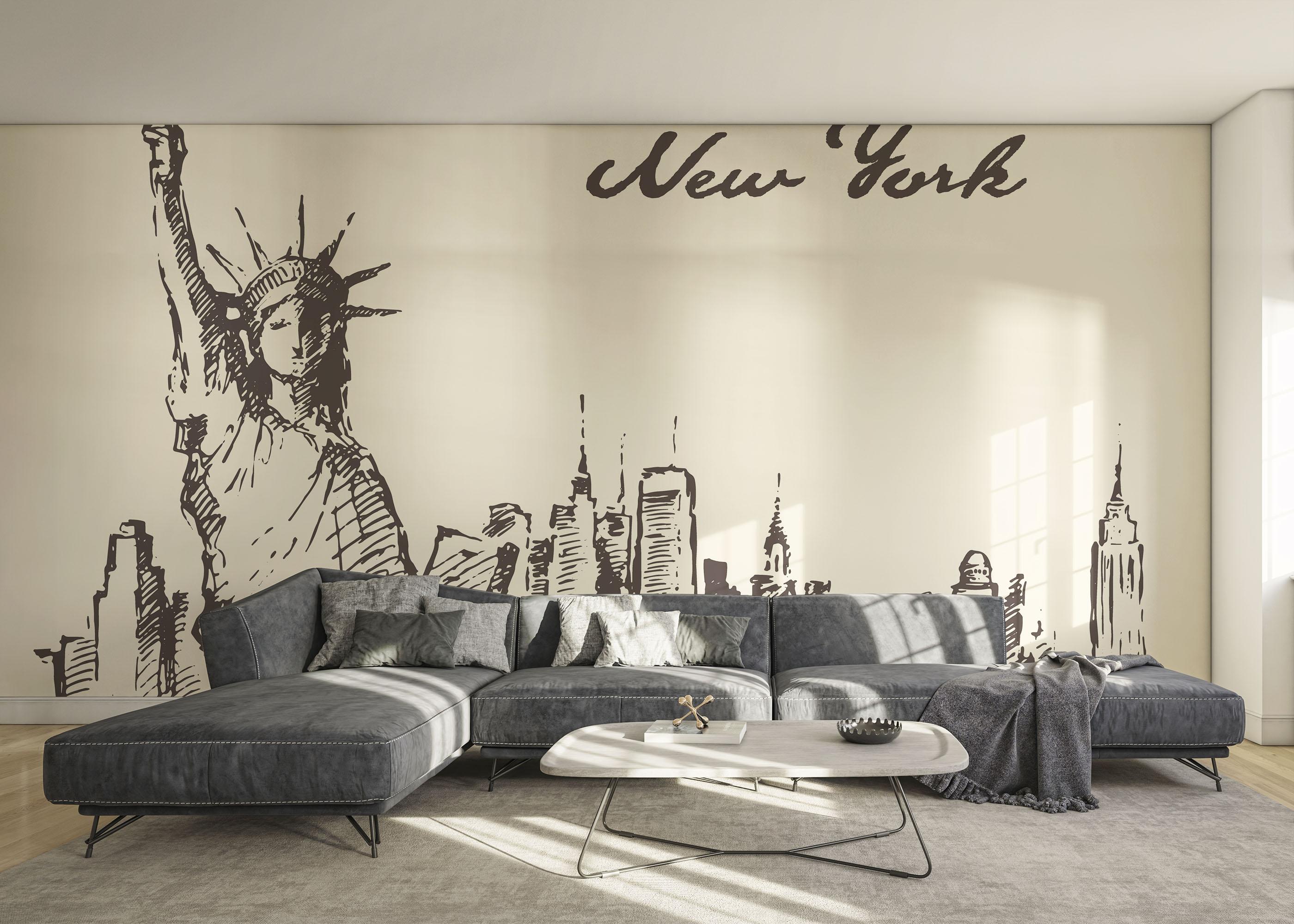 Fototapet Cream New York mockup 0
