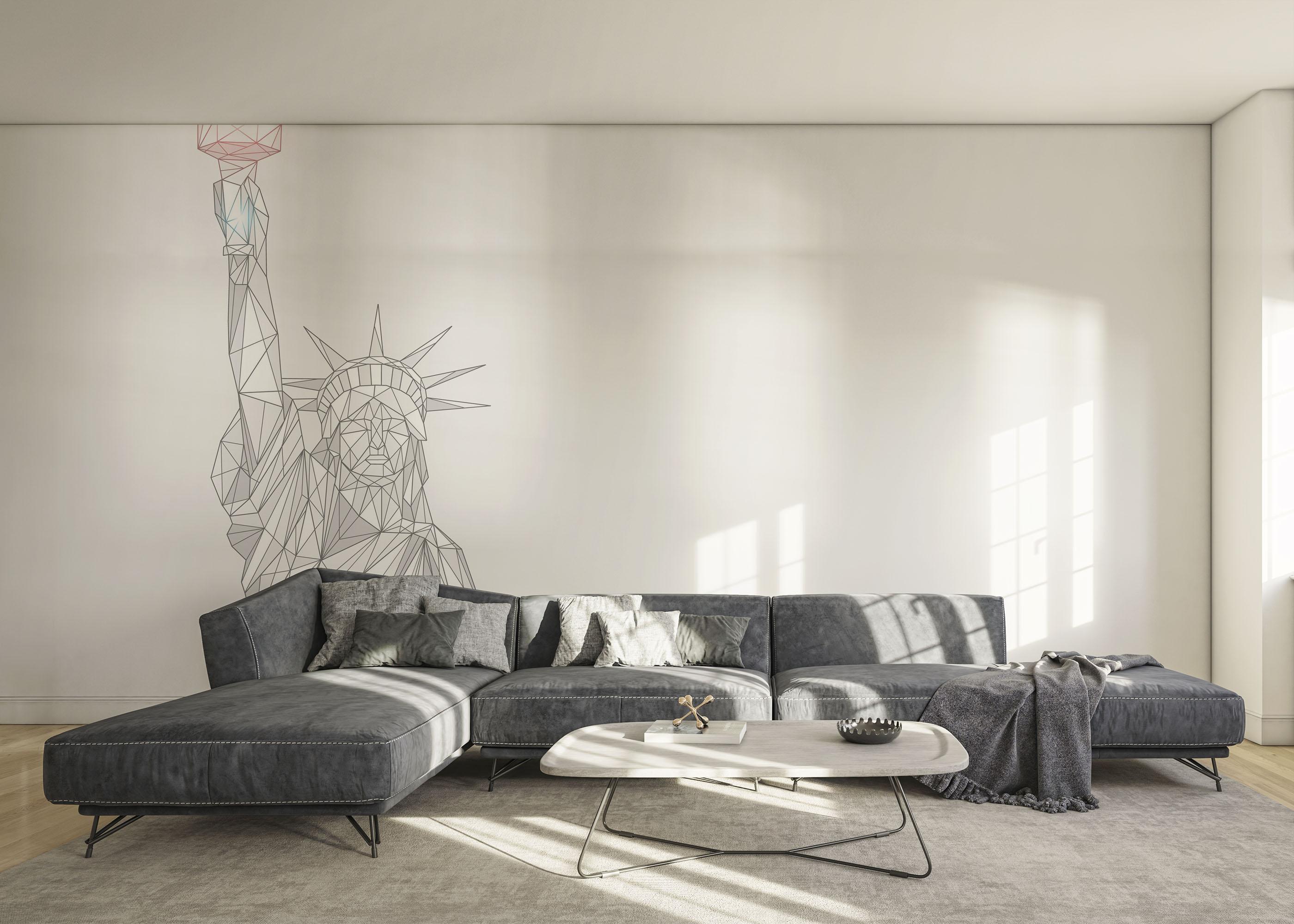 Fototapet Liberty Line Statue mockup 0