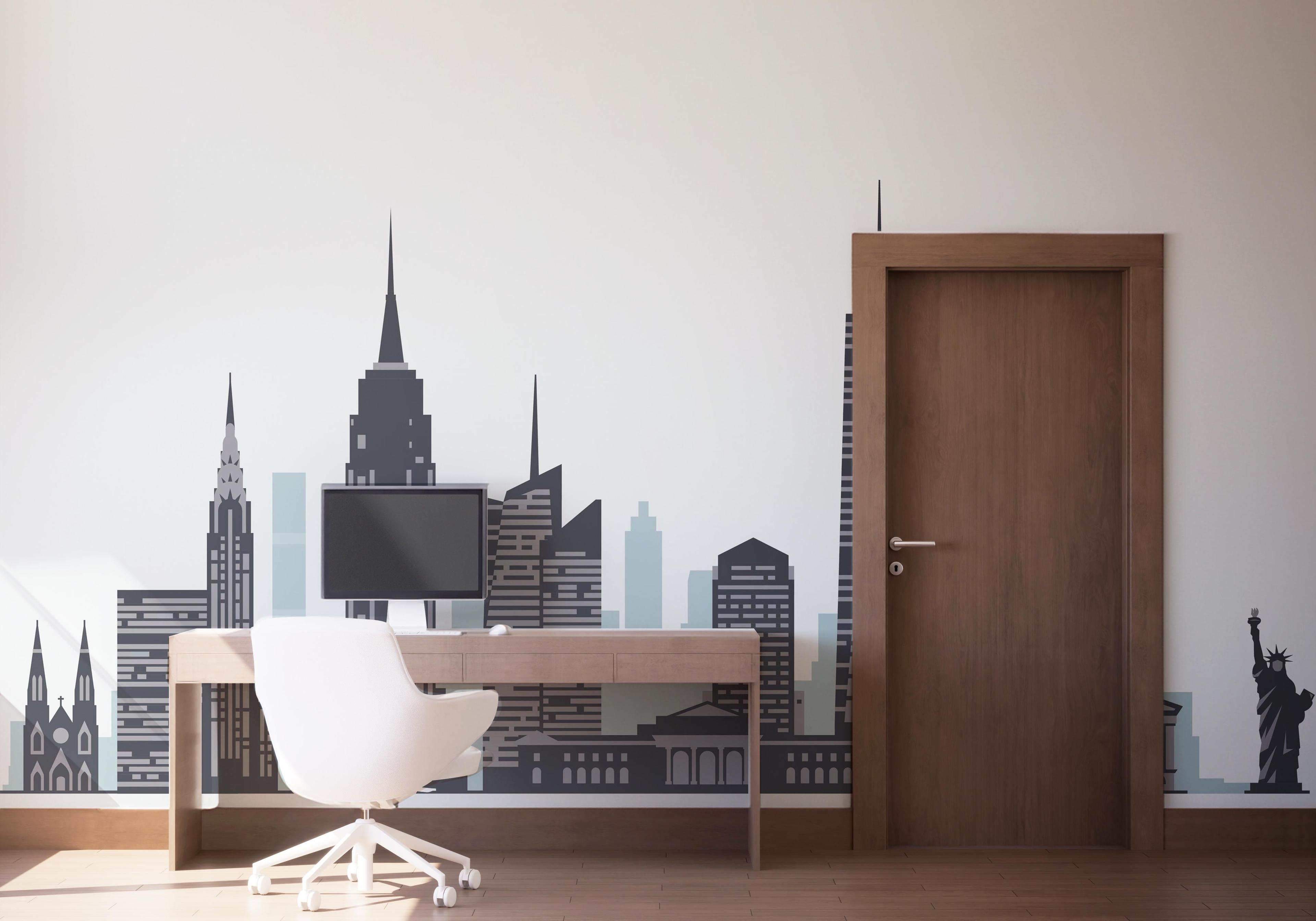 Fototapet Blue Grey New York mockup 1