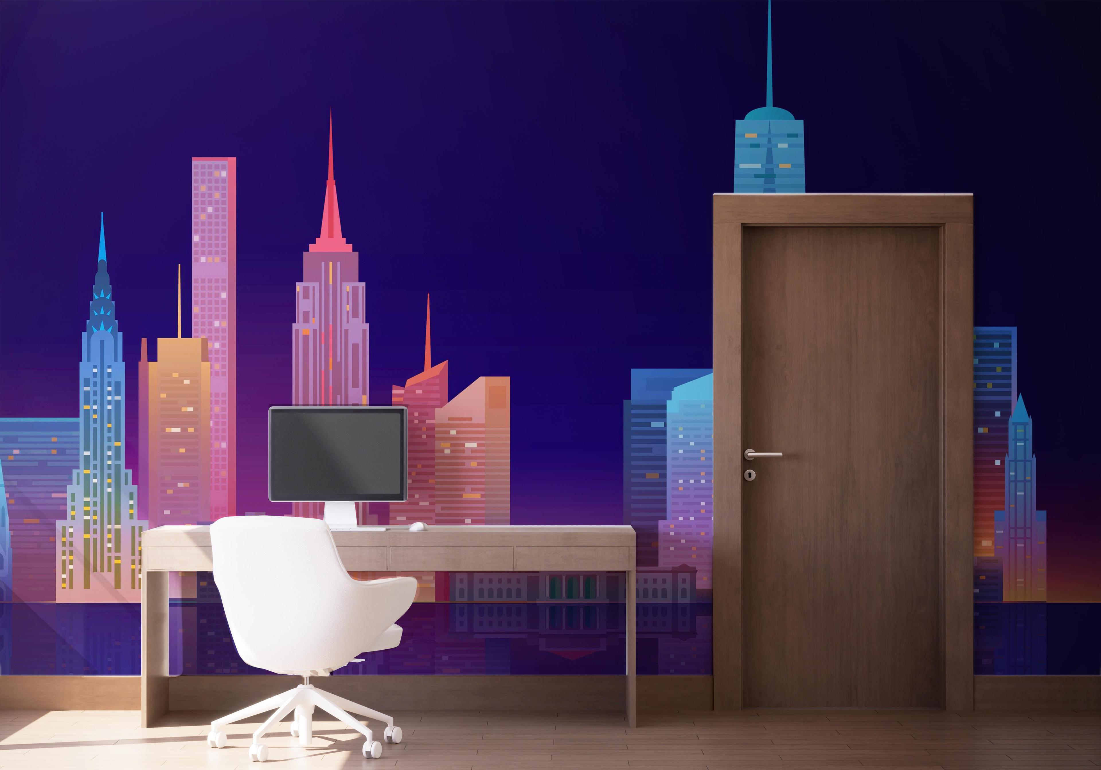 Fototapet Blue Skyline Nyc mockup 1