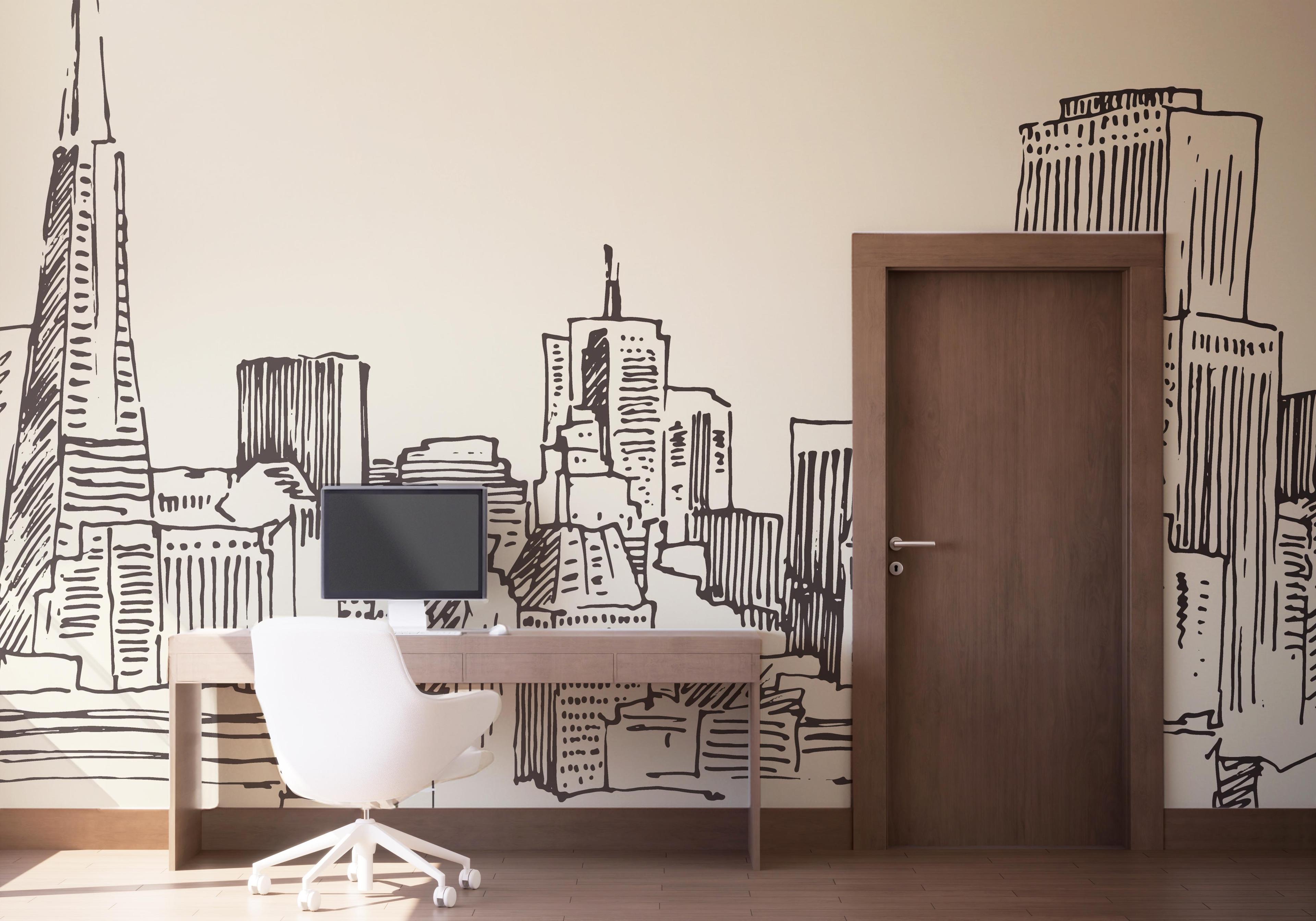 Fototapet Brown Cream Sketch mockup 1