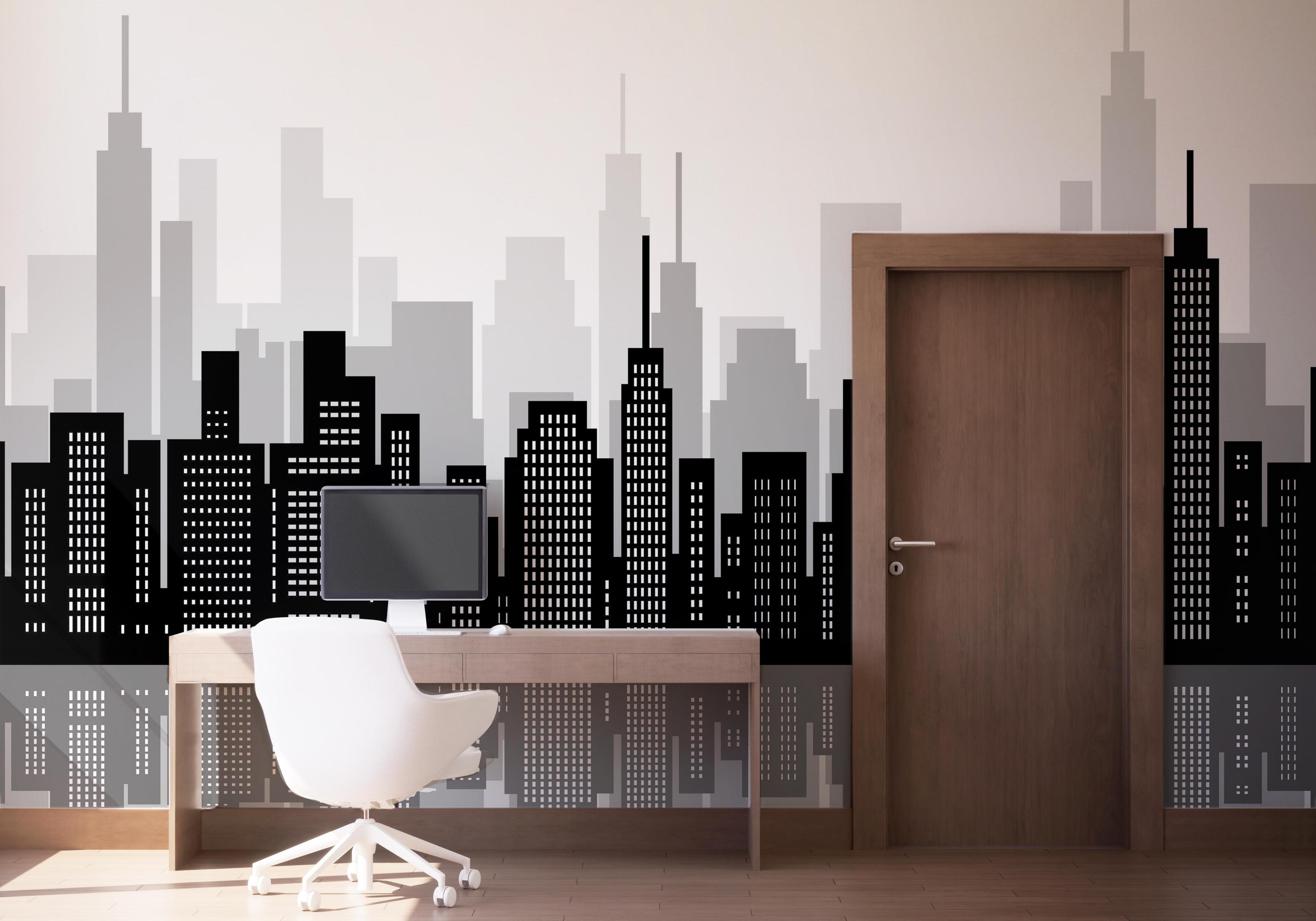 Fototapet Buildings River mockup 1