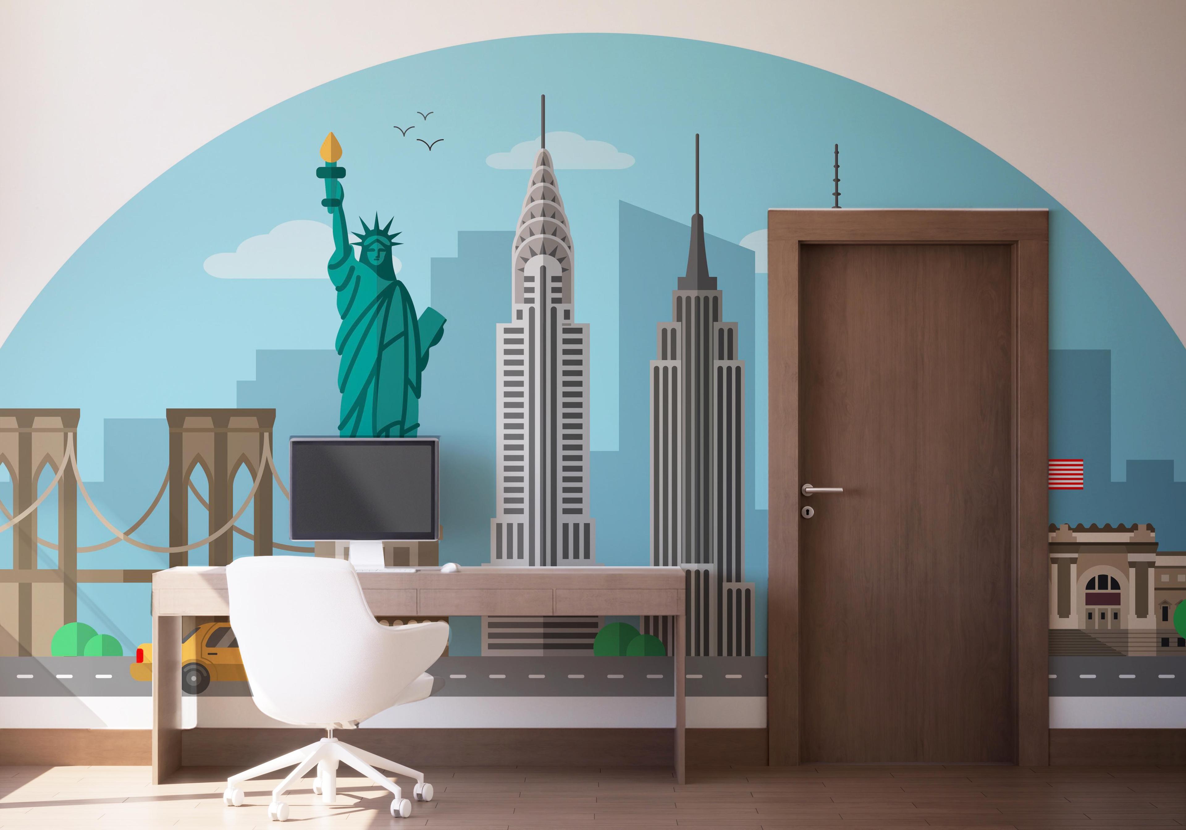 Fototapet Circle New York mockup 1