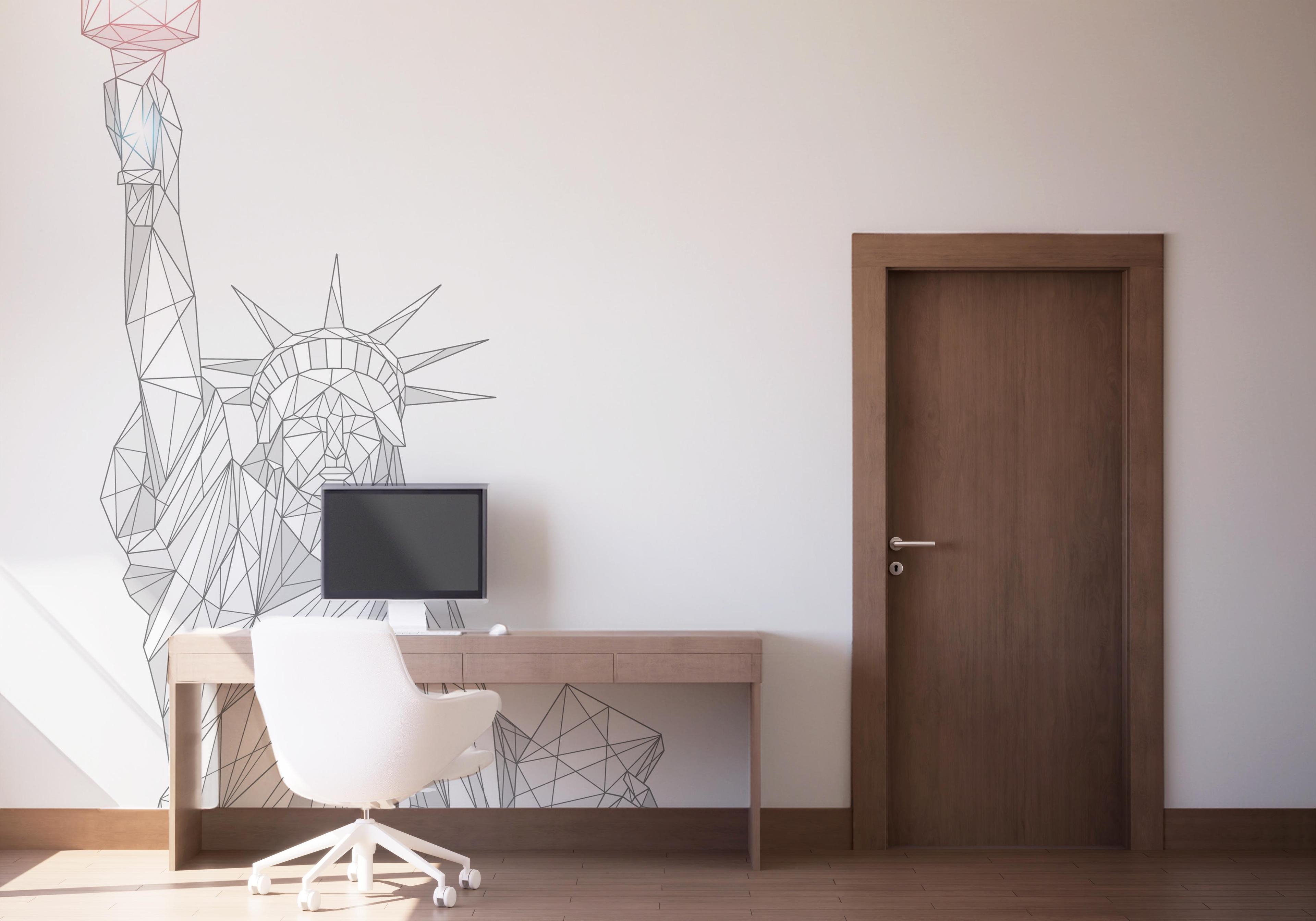 Fototapet Liberty Line Statue mockup 1