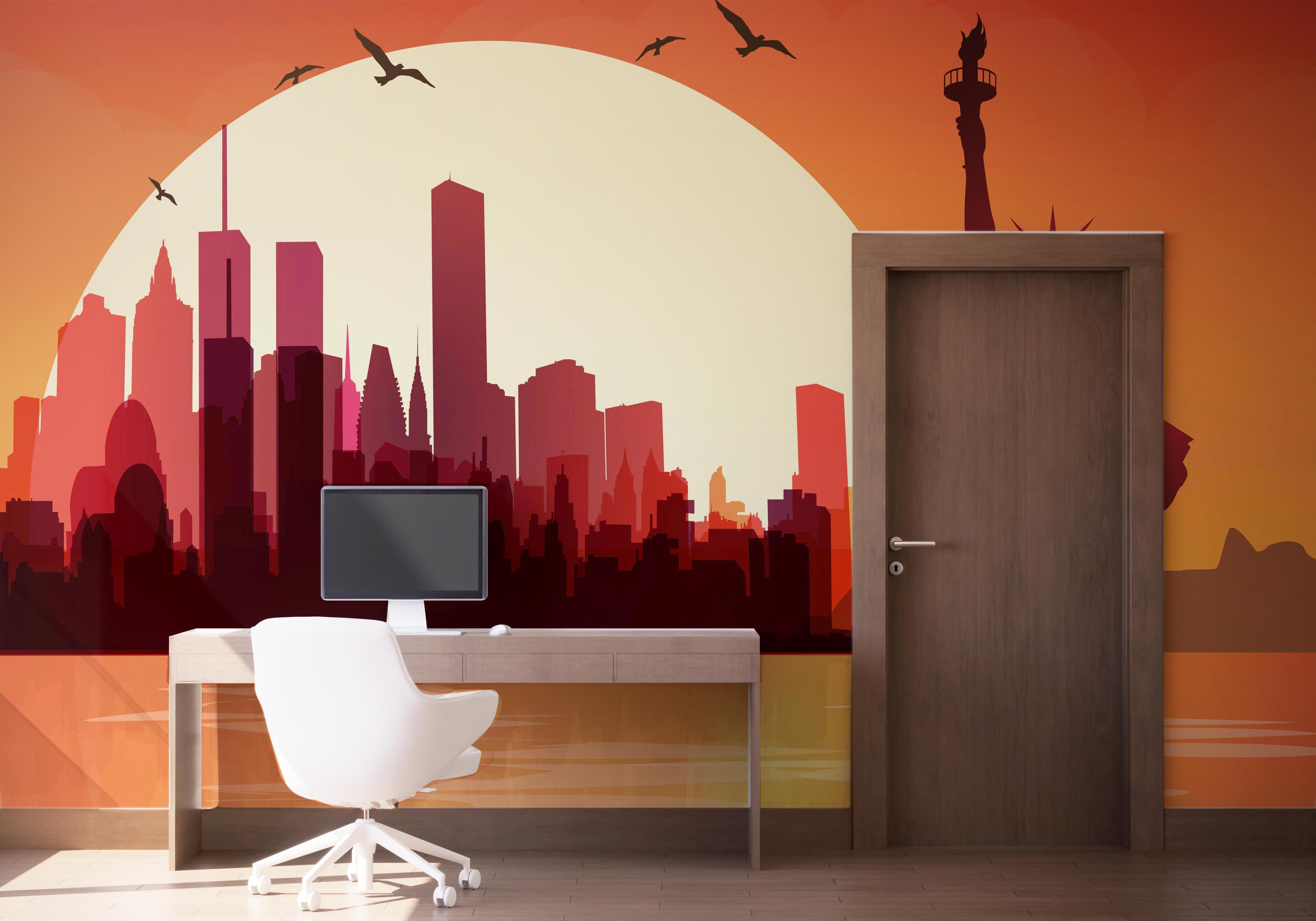 Fototapet Liberty Statue Sunset mockup 1