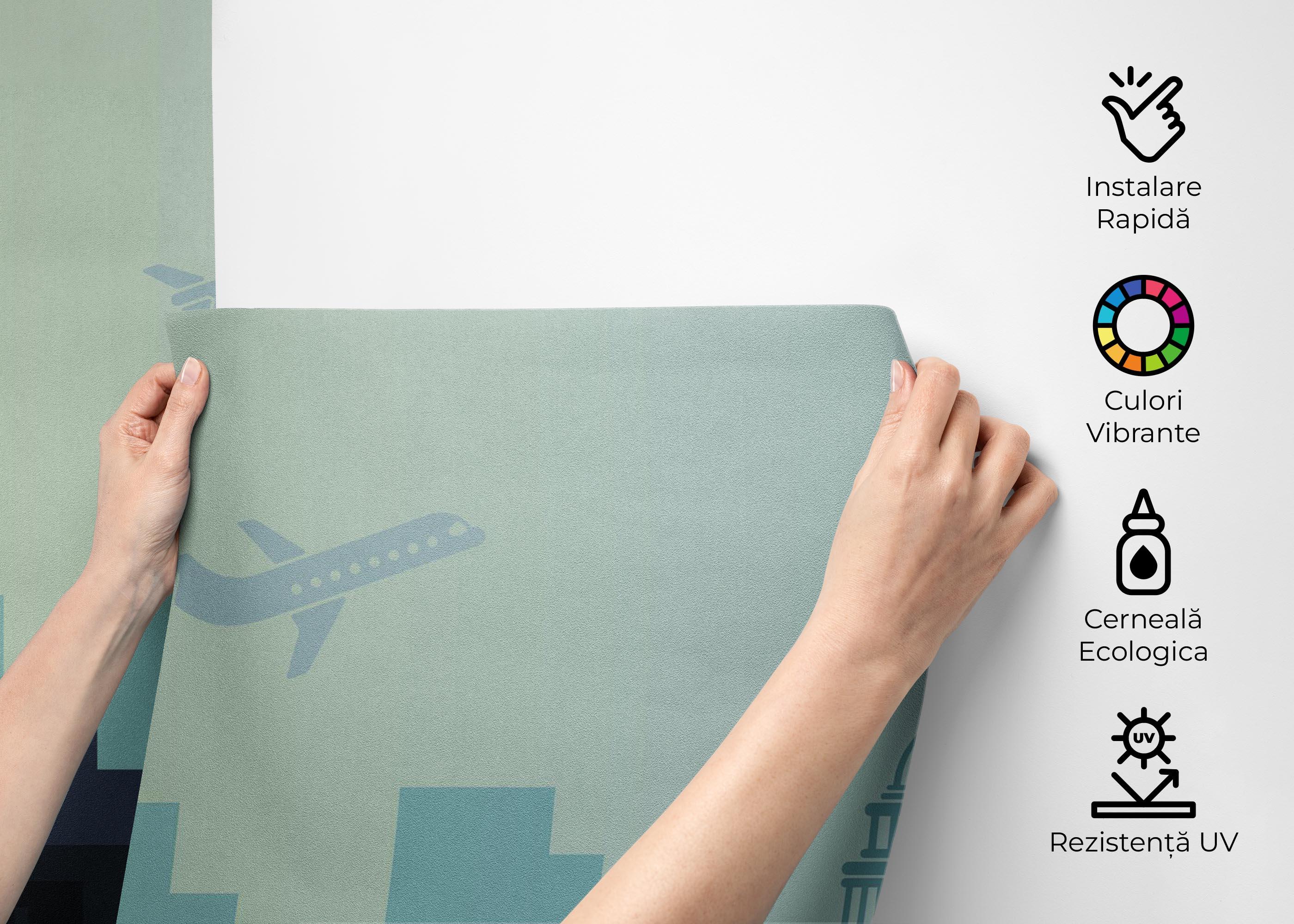 Fototapet Airplane New York mockup 2