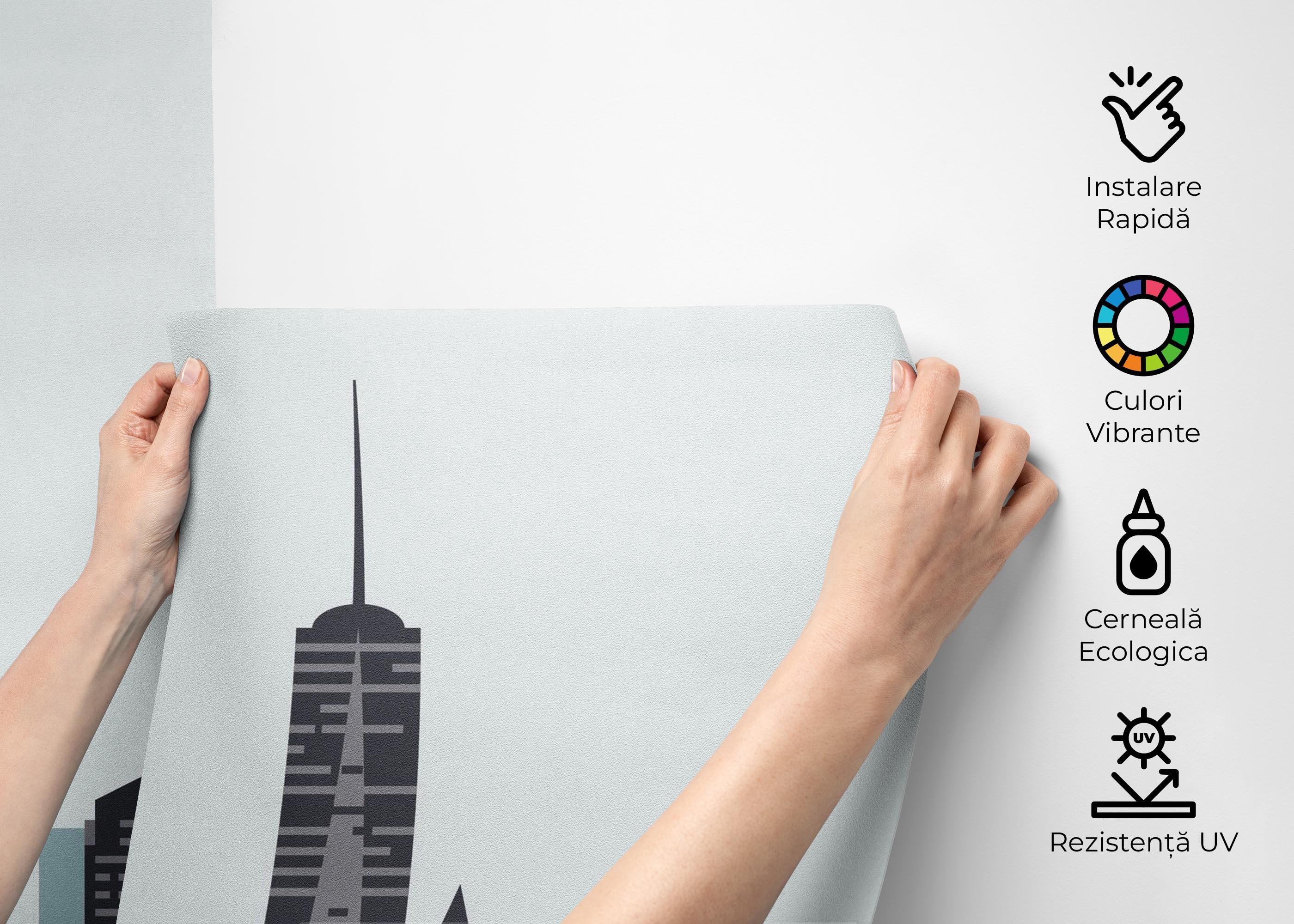 Fototapet Blue Grey New York mockup 2