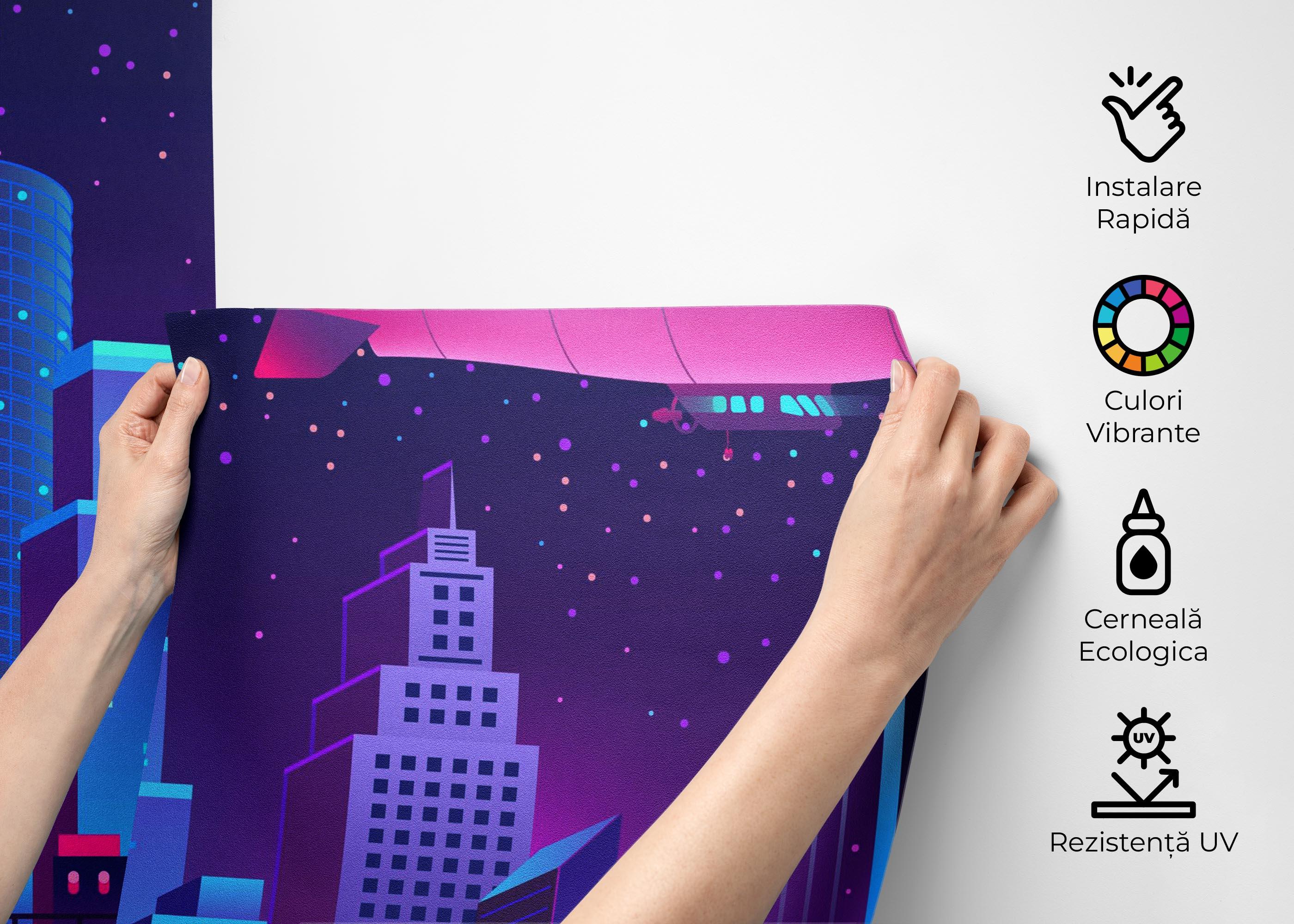 Fototapet Blue Purple Nyc mockup 2