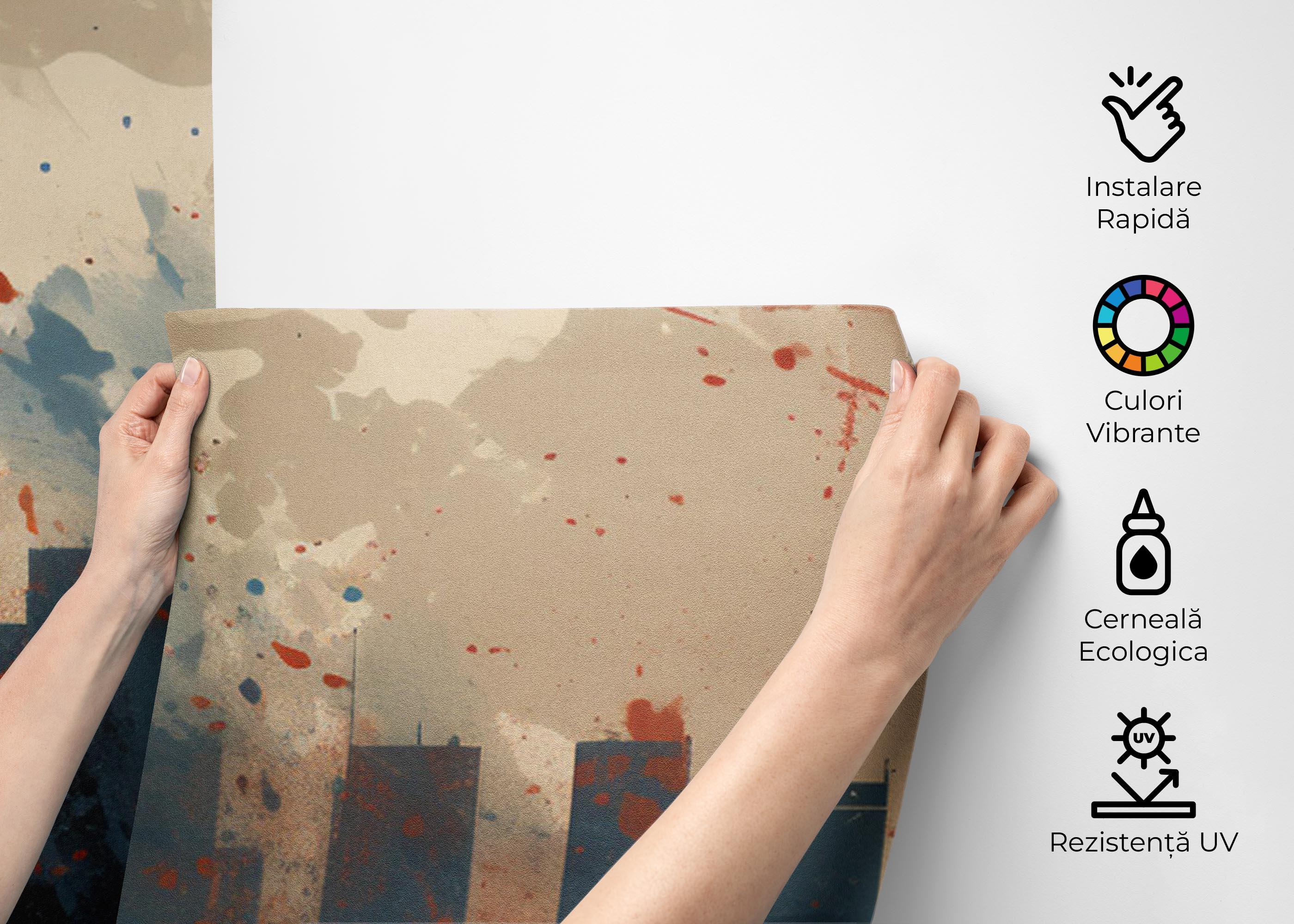 Fototapet Blue Red Liberty Statue mockup 2