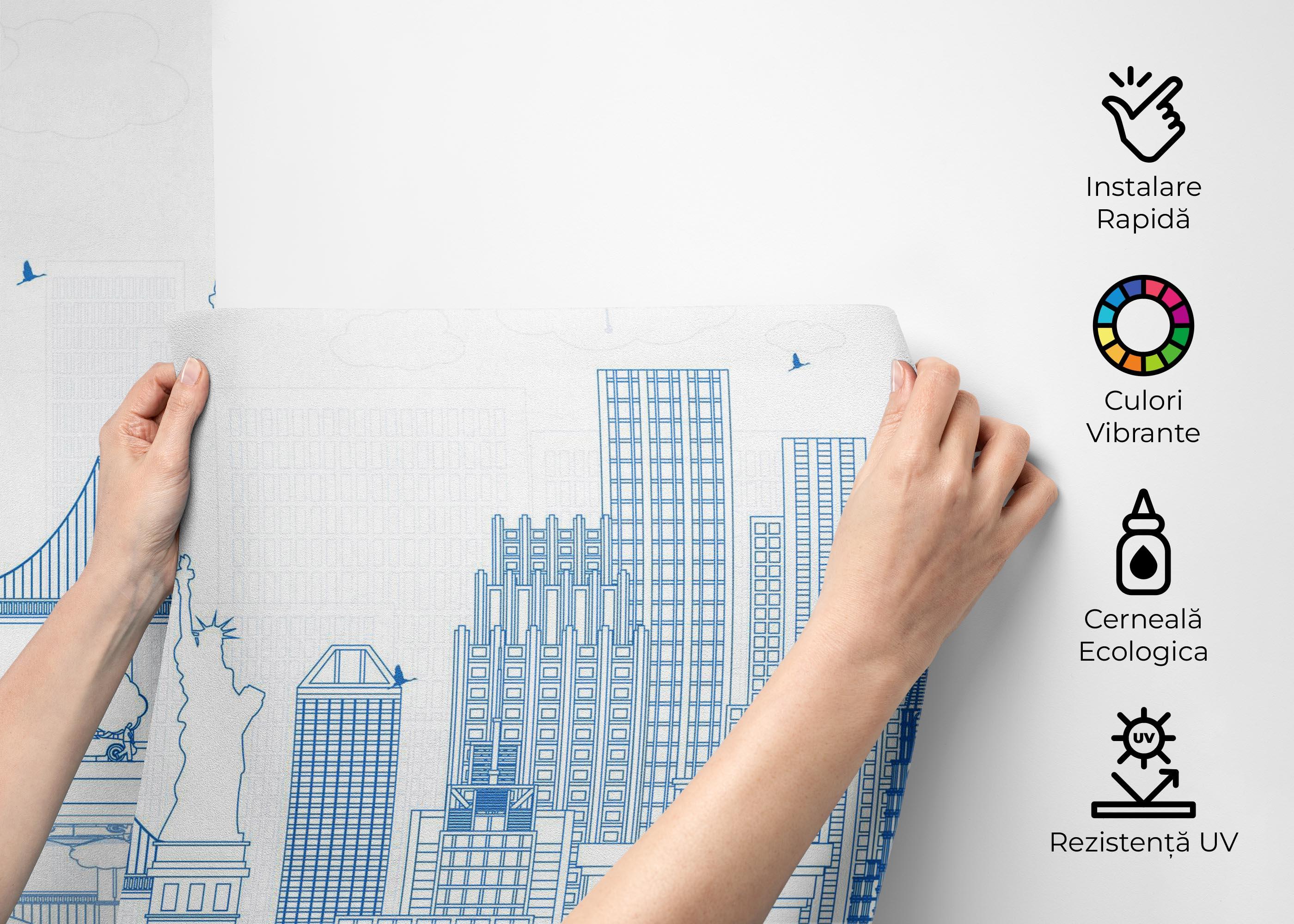 Fototapet New York Blue Line mockup 2