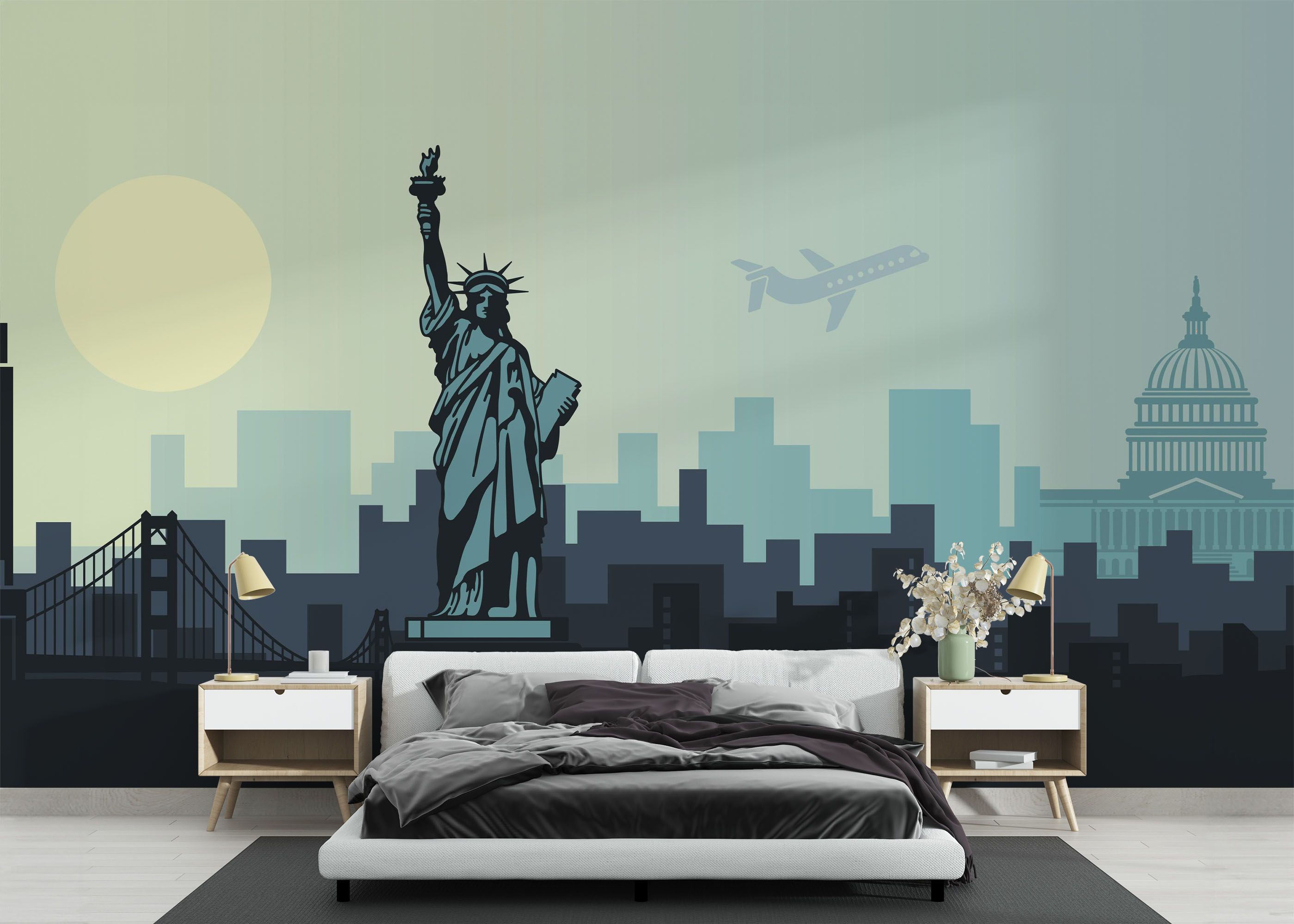 Airplane New York mockup 3